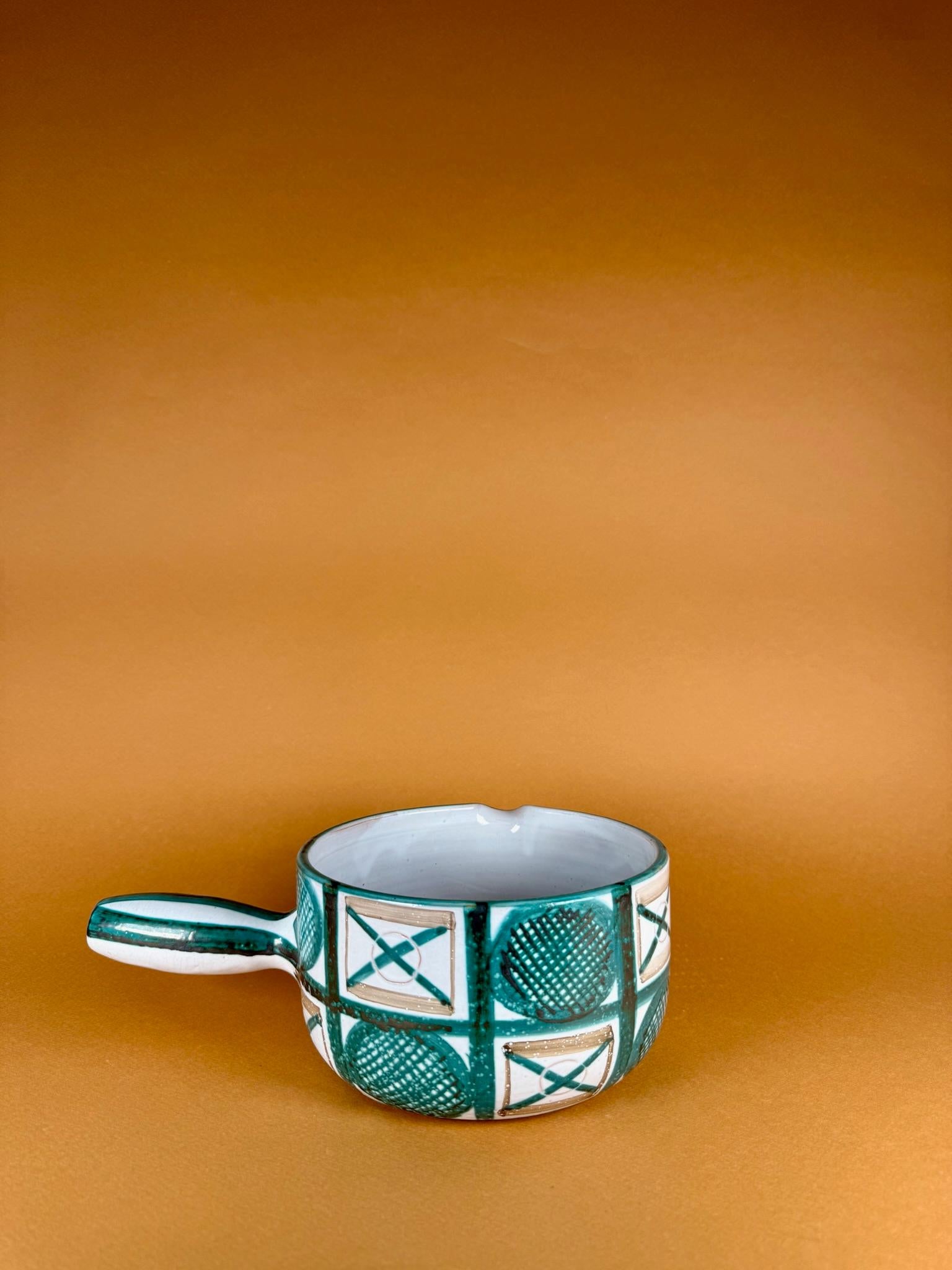 Mid-Century Modern Set of two ceramic casserole, Robert Picault, circa 1950 For Sale