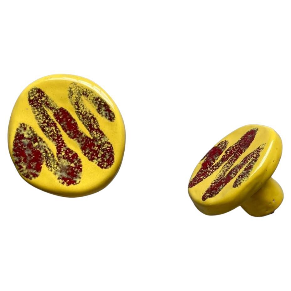 Set of two ceramic coat hangers from the 1950s, made in Italy. in vendita