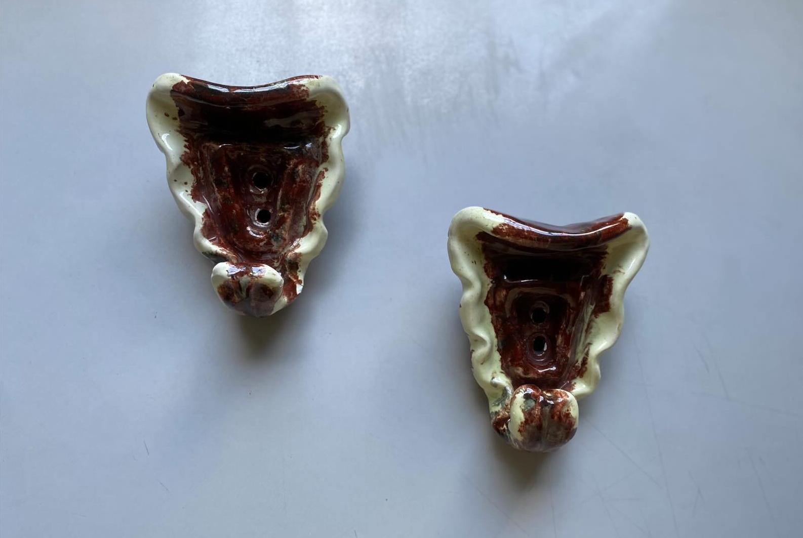 Mid-20th Century Set of two ceramic coat hangers, Gabbianelli production, Italy, 1950s in vendita