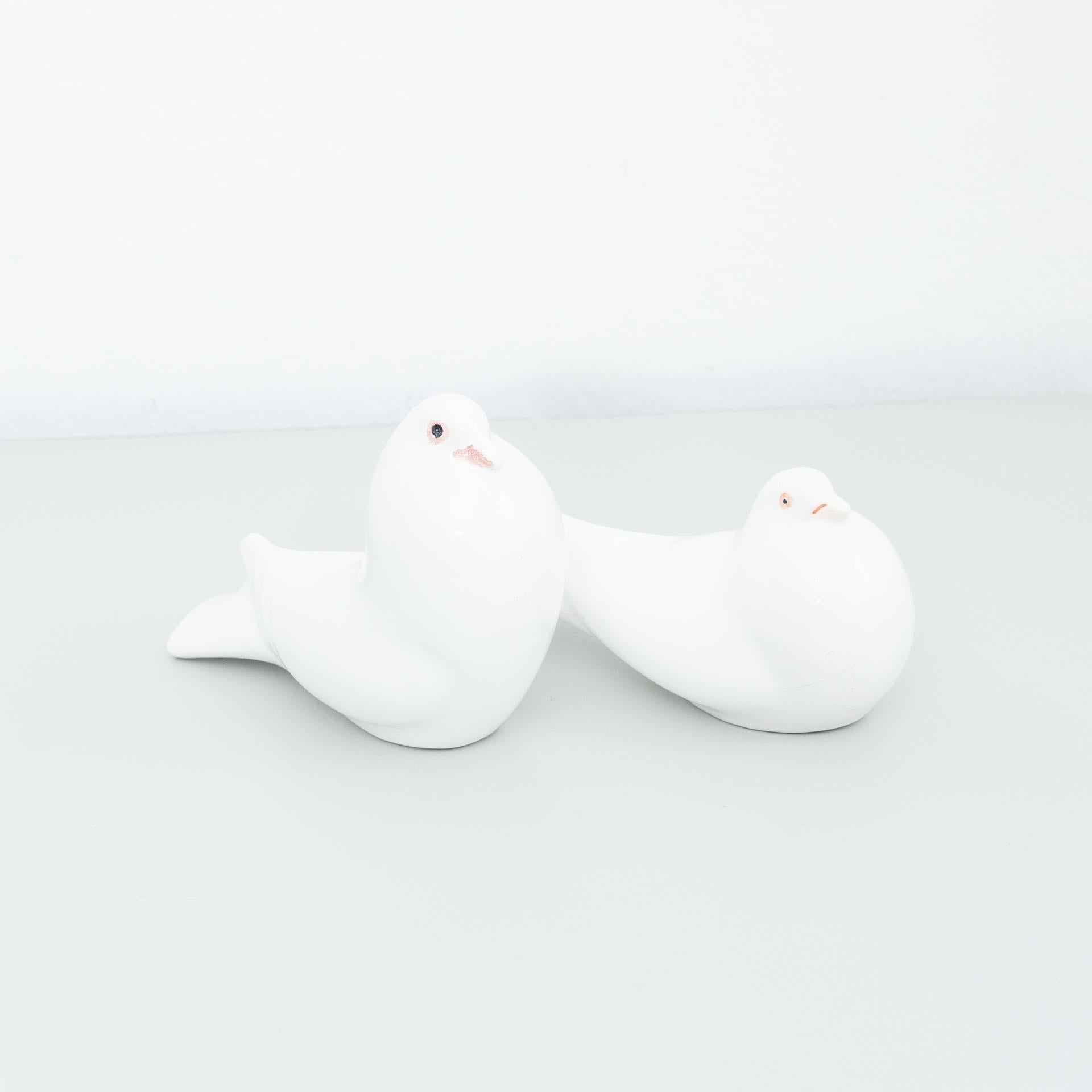 Other Set of Two Ceramic Pigeon Sculptures, circa 1970