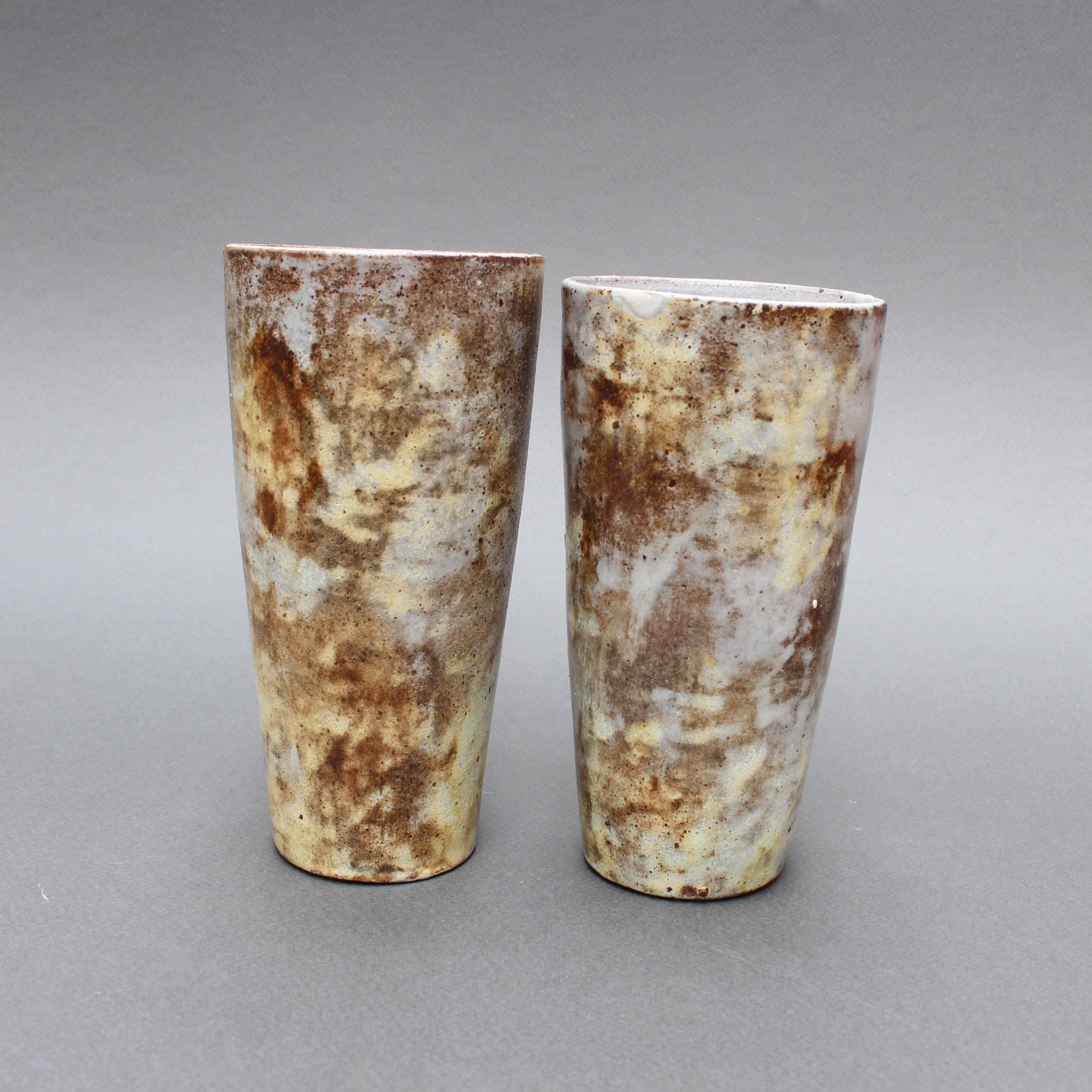 Mid-20th Century Set of Two Ceramic Vases by Alexandre Kostanda, circa 1960s