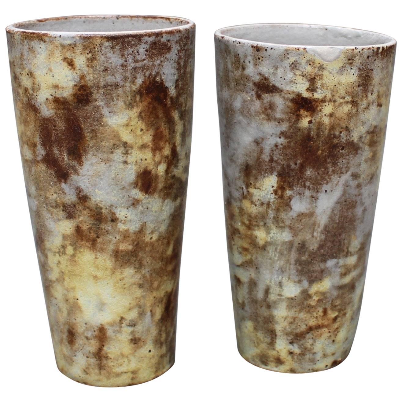 Set of Two Ceramic Vases by Alexandre Kostanda, circa 1960s