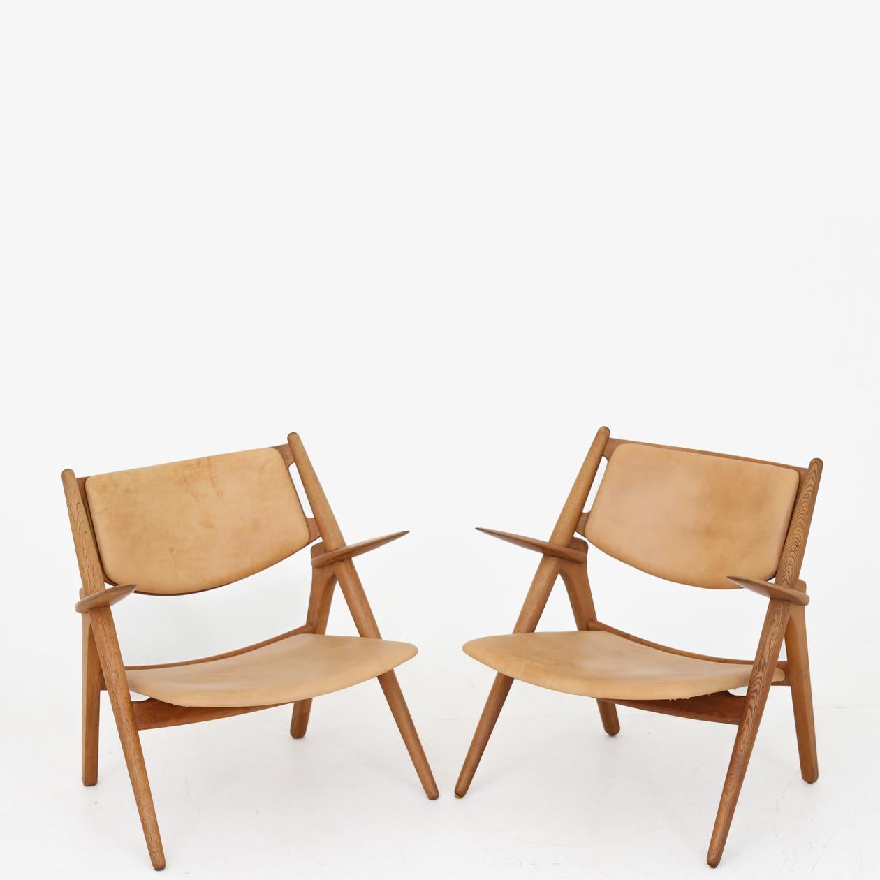 20th Century Set of two CH 28 Easychairs by Hans J. Wegner