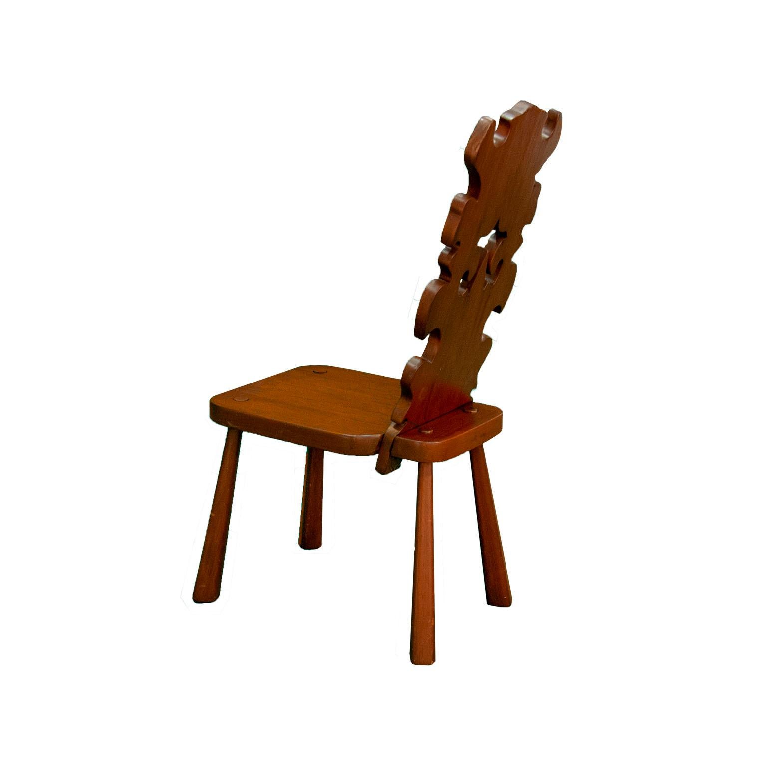 Classique américain Ensemble de deux chaises, une table ronde et un banc de sièges, fabriqués en bois par Don Shoemaker en vente