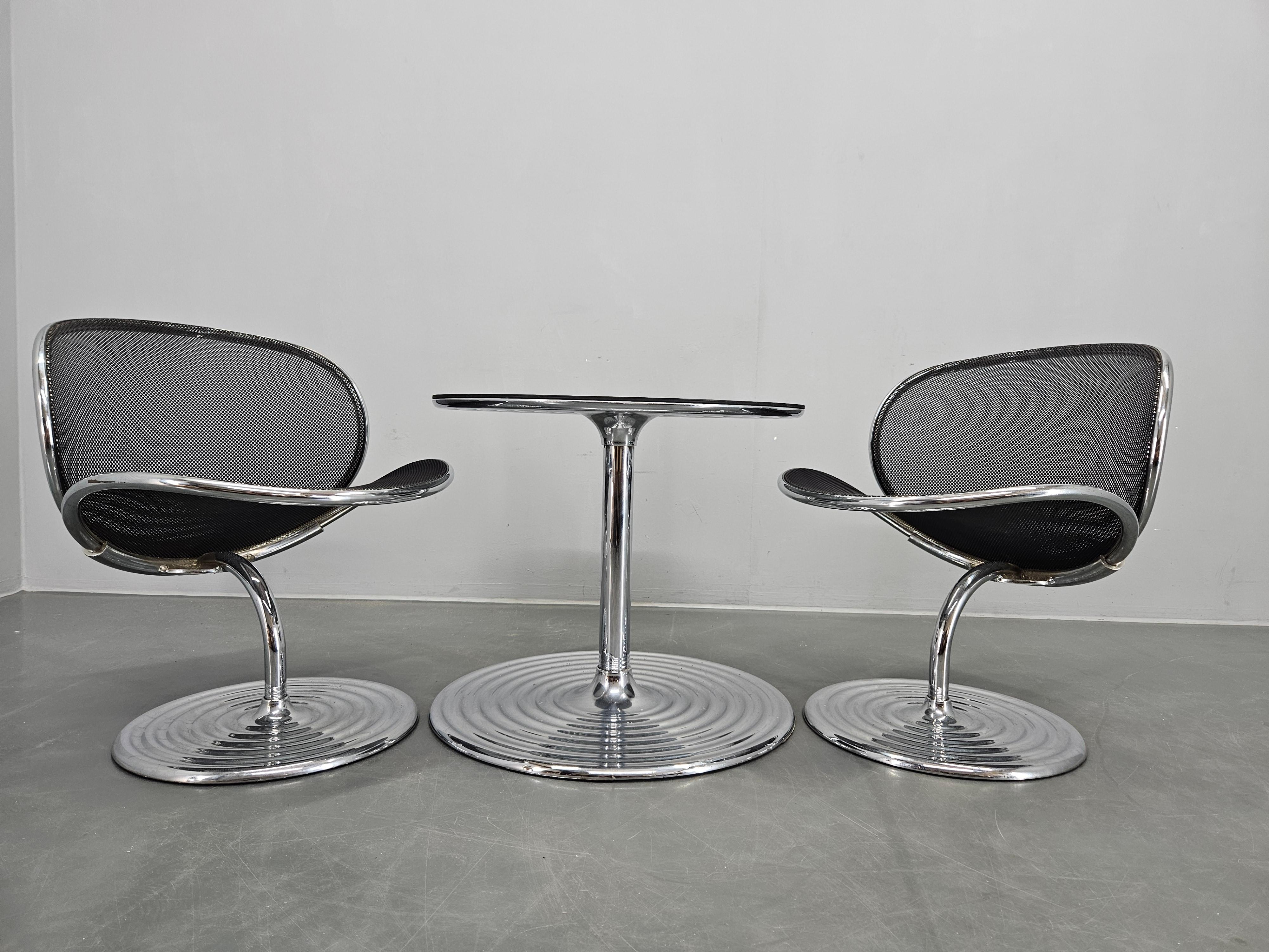 Set of Two Chairs and Coffee Table O-Line, Herbert Ohl for Wilkhahn, 1980s For Sale 7
