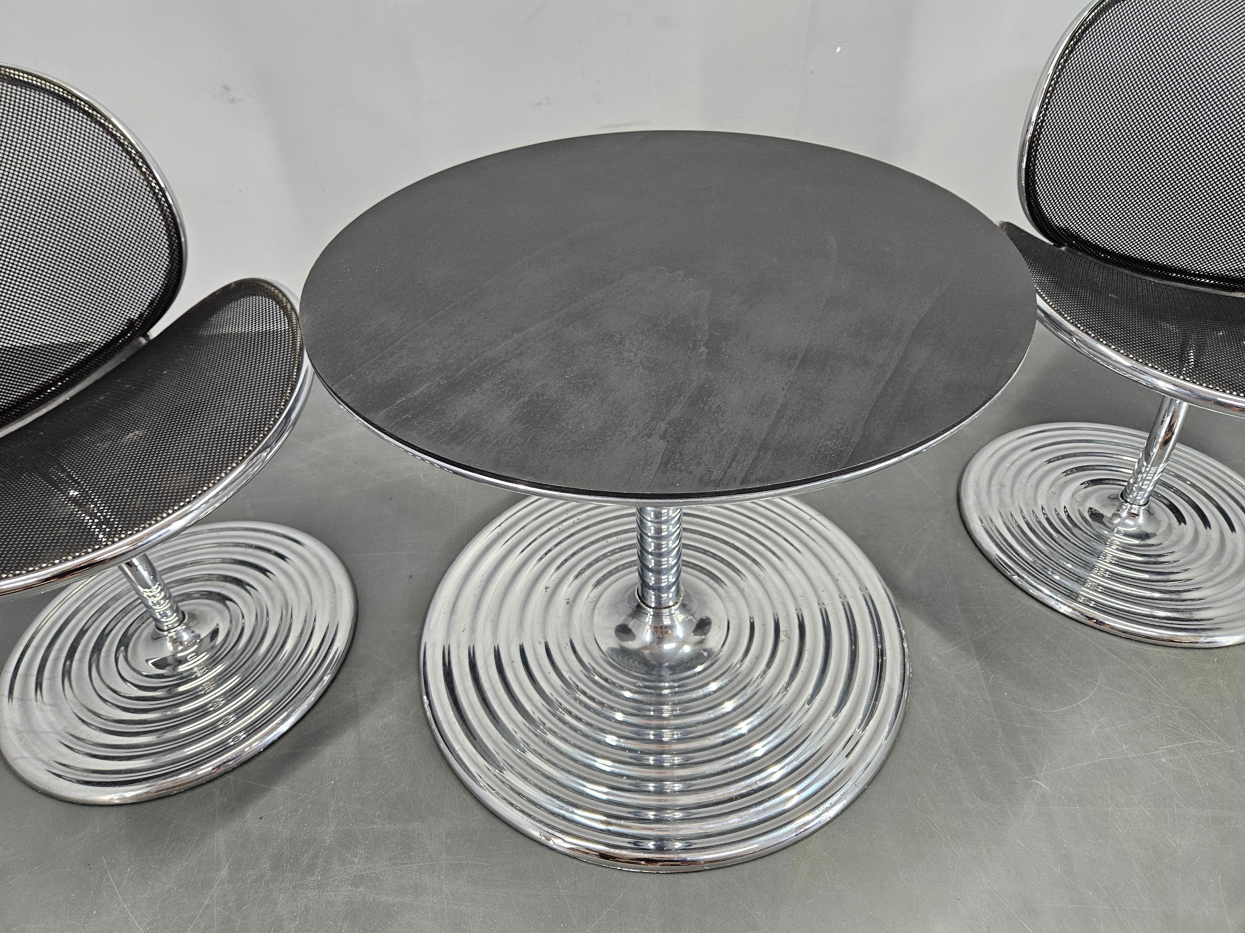 Mid-Century Modern Set of Two Chairs and Coffee Table O-Line, Herbert Ohl for Wilkhahn, 1980s For Sale