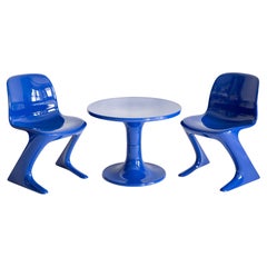 Set of Two Mid Century Kangaroo Chairs and Table, Ernst Moeckl, Germany, 1968