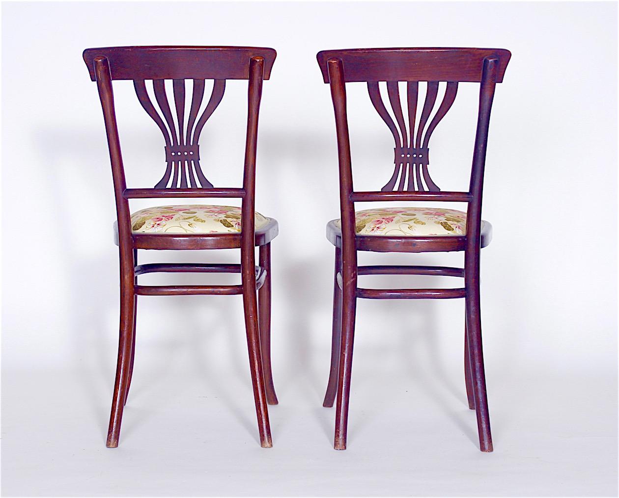 Jugendstil Set of Two Chairs and Two Armchairs, 1890s