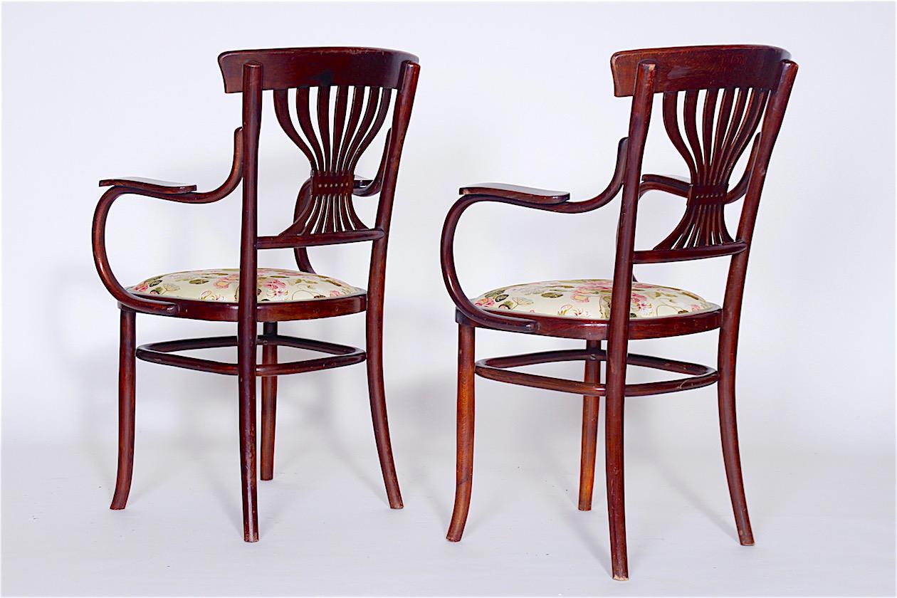 Fabric Set of Two Chairs and Two Armchairs, 1890s