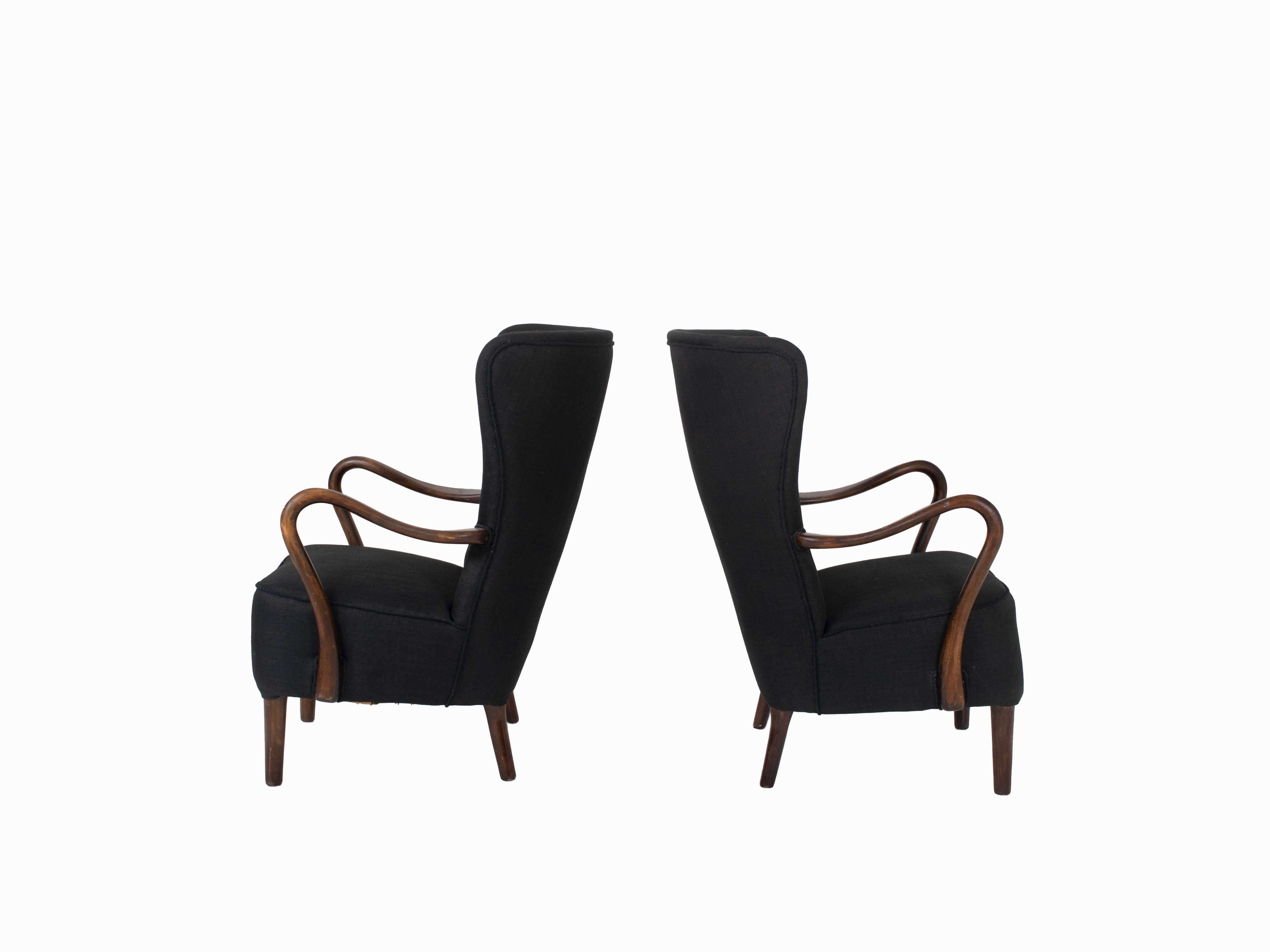 Scandinavian Modern Set of Two Chairs by Alfred Christensen for Slagelse Møbelfabrik, Denmark, 1940s