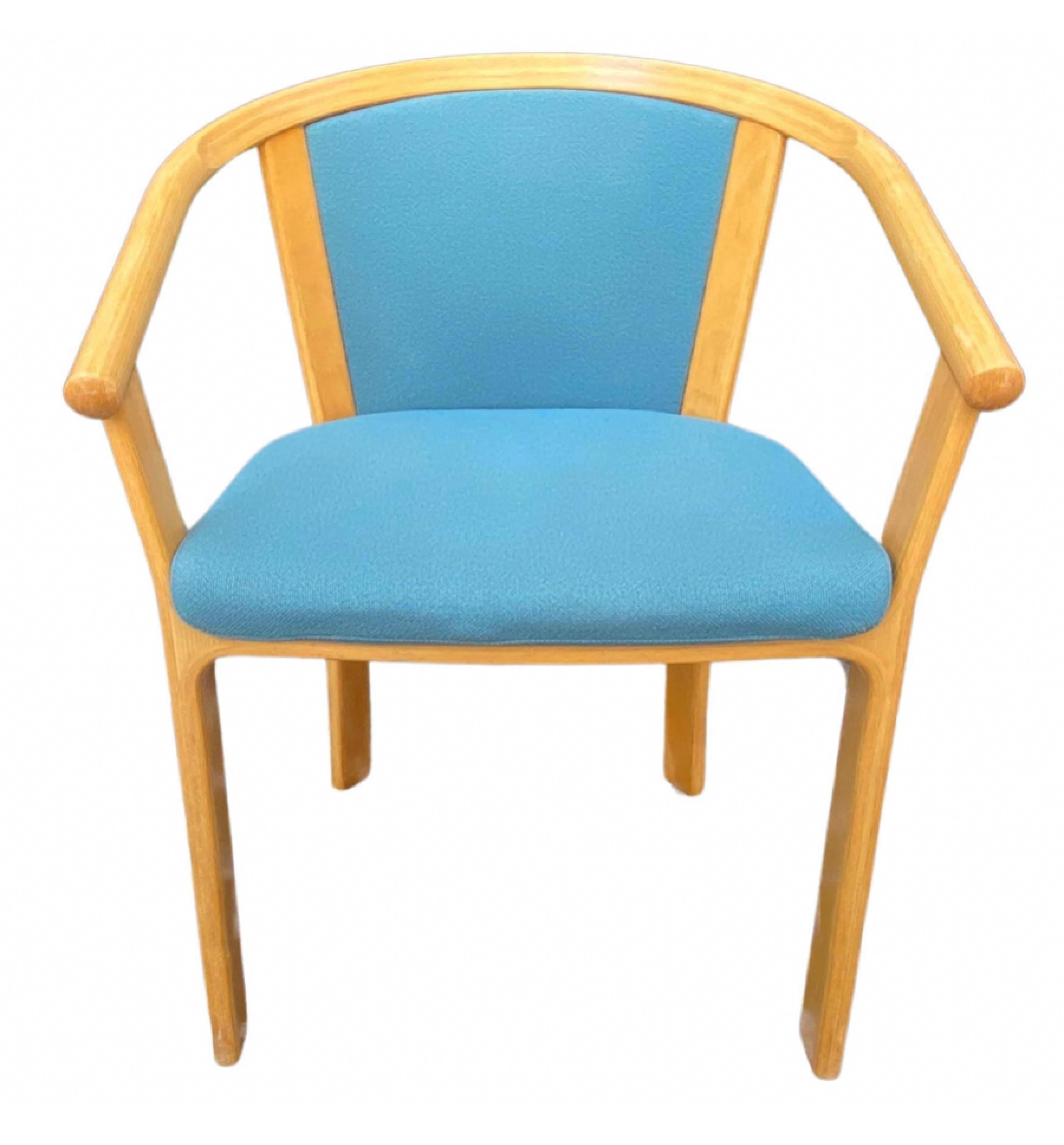 Set of two Classic chairs by Danish designers Rud Thygesen and Johnny Sorensen.

Produced by Magnus Olesen.

Beech. Upholstered with turquoise/light blue wool.

Very elegant, very comfortable and very solid.


NielsenClassics delivers the