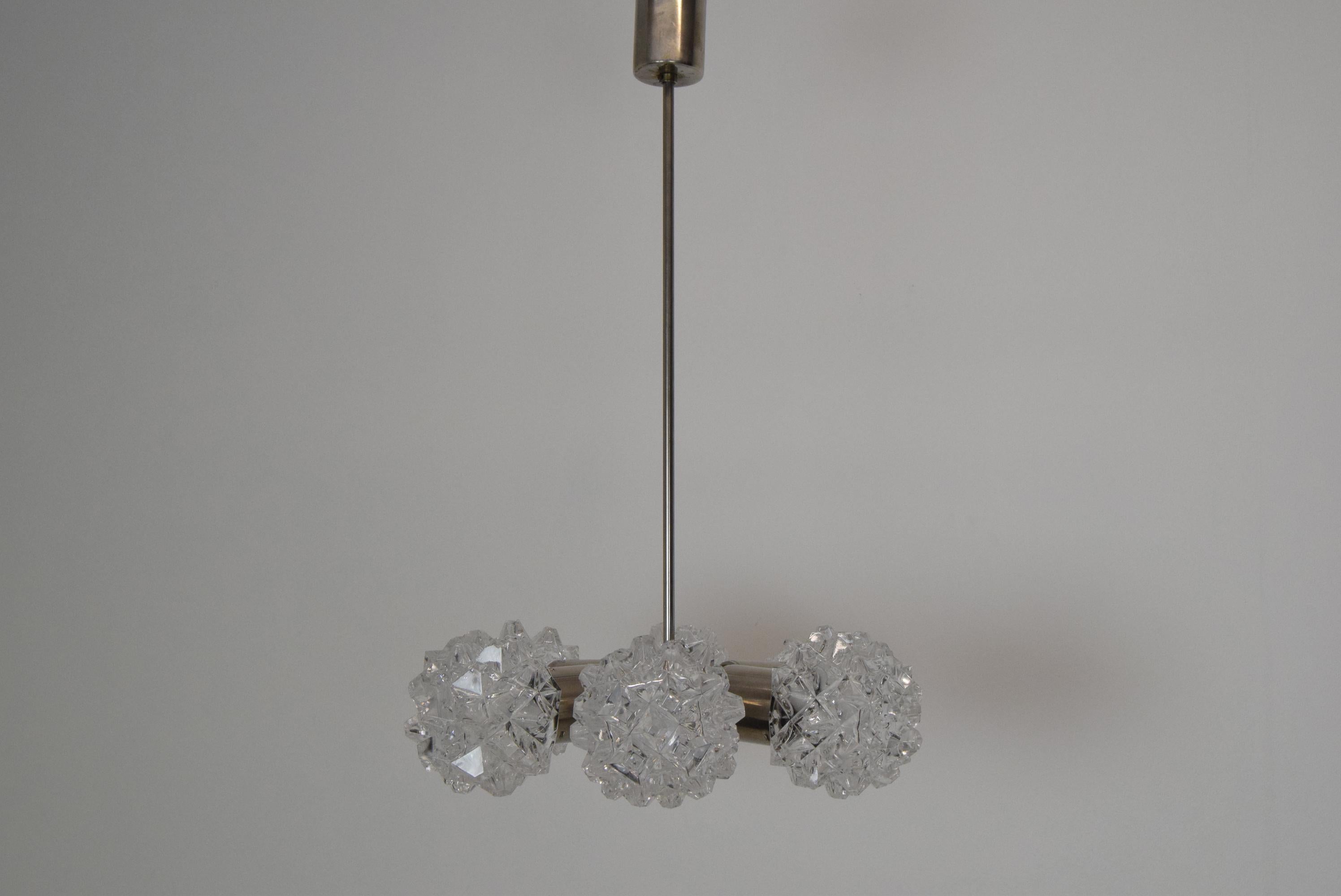 Mid-Century Modern Set of Two Chandeliers by Kamenicky Senov, 1970's For Sale