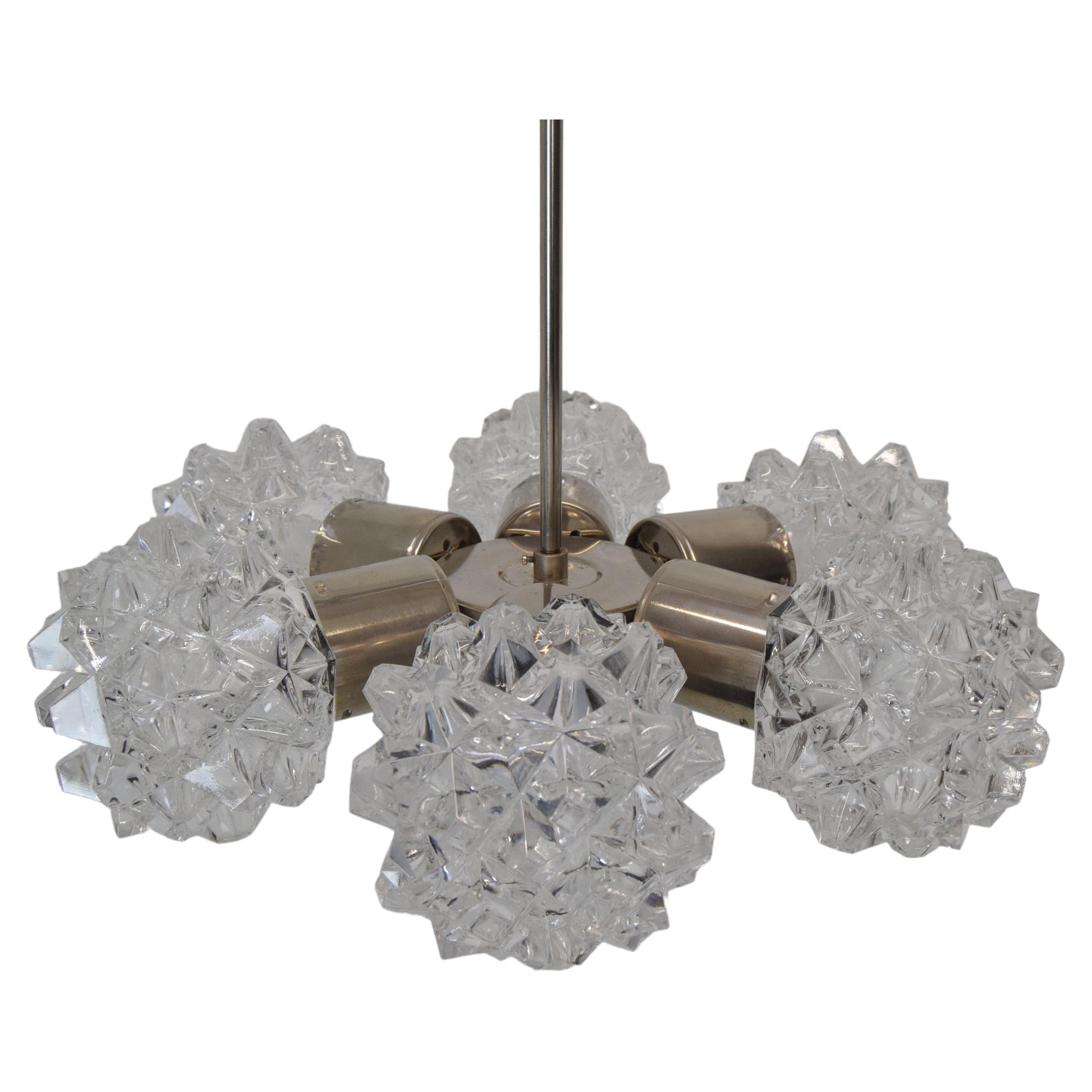 Set of Two Chandeliers by Kamenicky Senov, 1970's For Sale