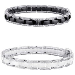 Set di due bracciali Chanel Ultra Diamond in ceramica nera e ceramica bianca in oro 18 carati
