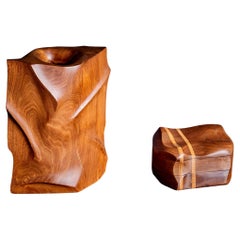 Set of Two Charles Kaplan Studio Pieces a Jewelry Box and a Vase