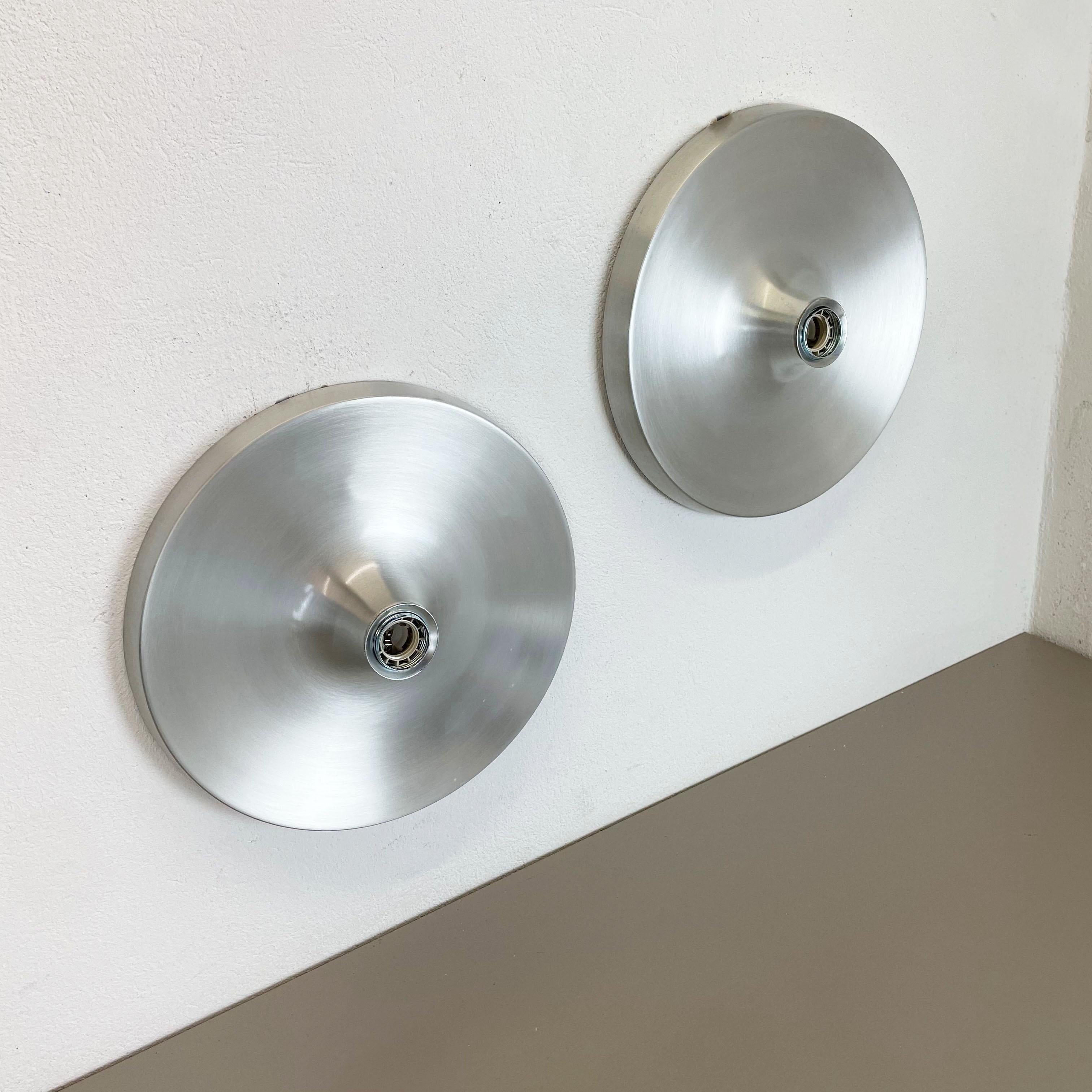 Mid-Century Modern Set of Two Charlotte Perriand Disc Wall Light by Honsel Attrib, Germany, 1960s