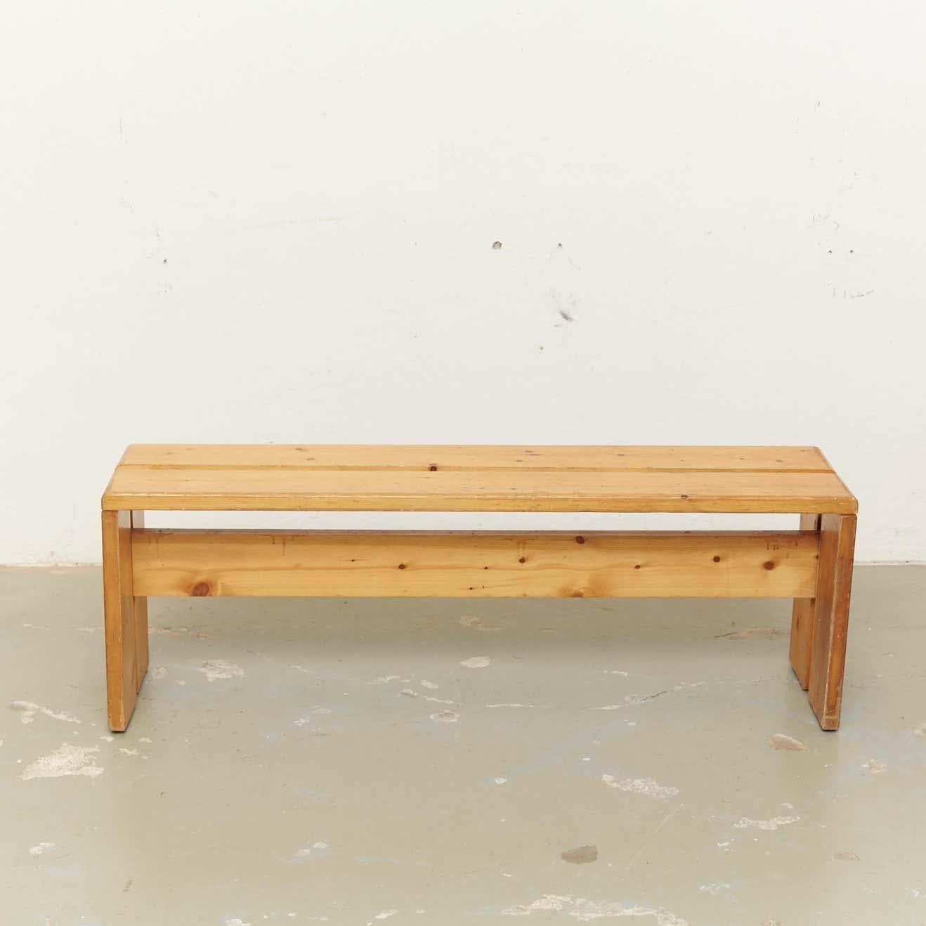 Mid-20th Century Set of Two Charlotte Perriand Large Wood Benches for Les Arcs, circa 1960