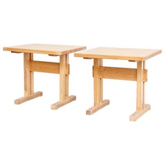 Set of Two Charlotte Perriand Wood Tables for Les Arcs, circa 1960