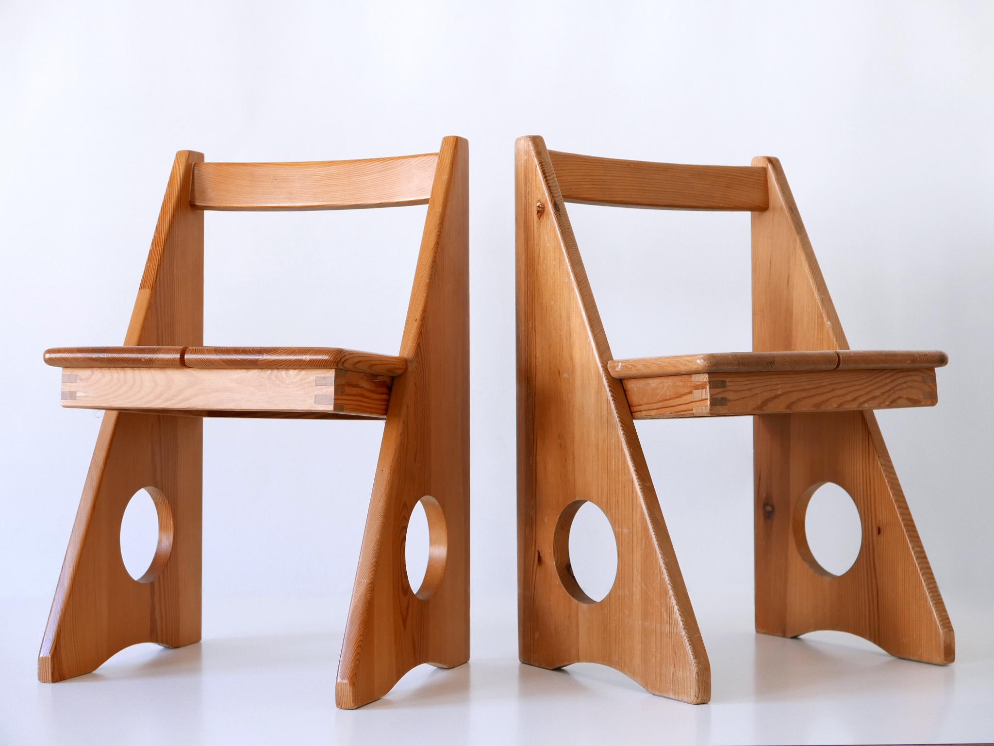 Mid-Century Modern Set of Two Children's Chairs by Gilbert Marklund for Furusnickarn Sweden, 1970s For Sale