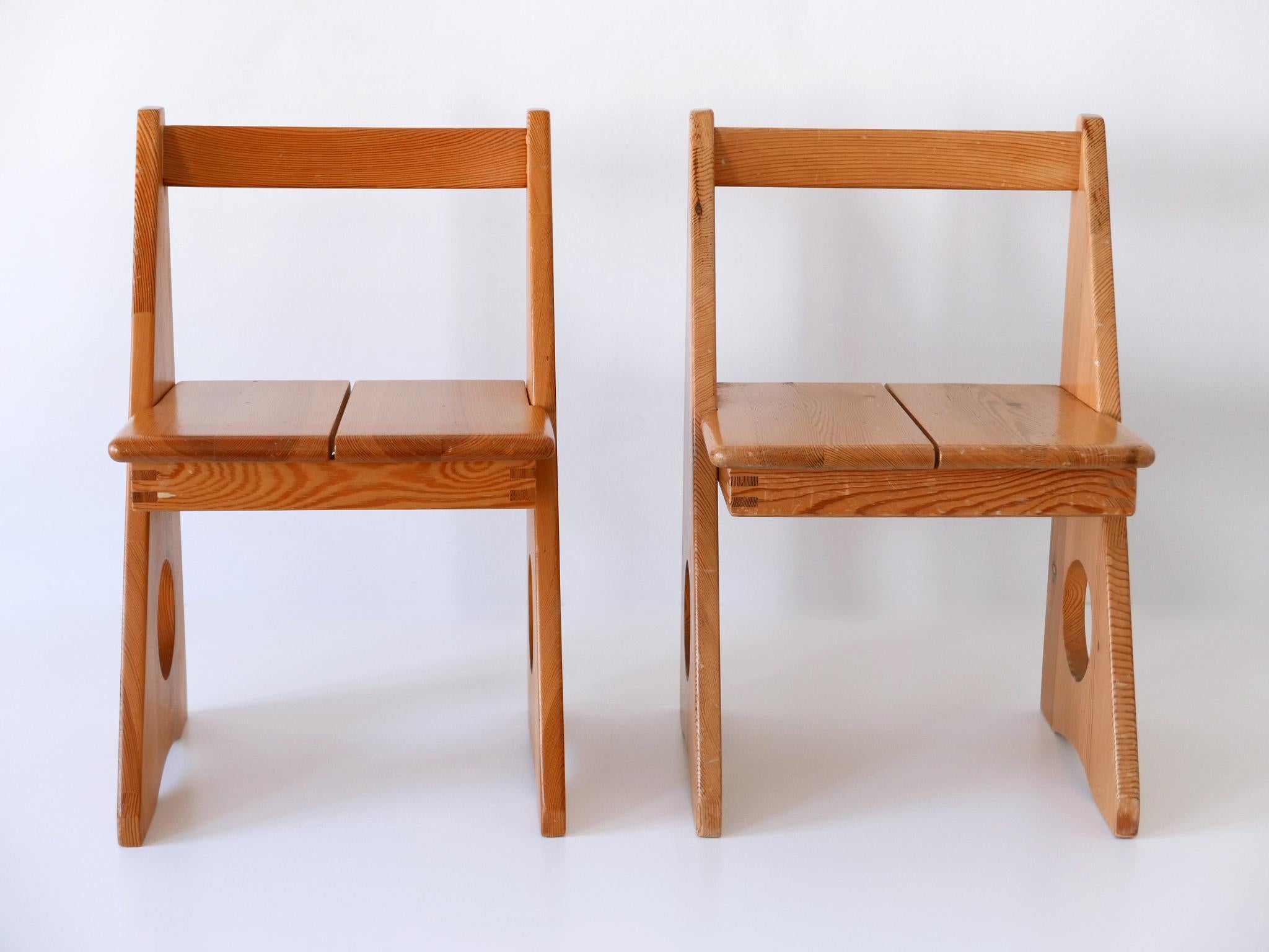 Late 20th Century Set of Two Children's Chairs by Gilbert Marklund for Furusnickarn Sweden, 1970s For Sale