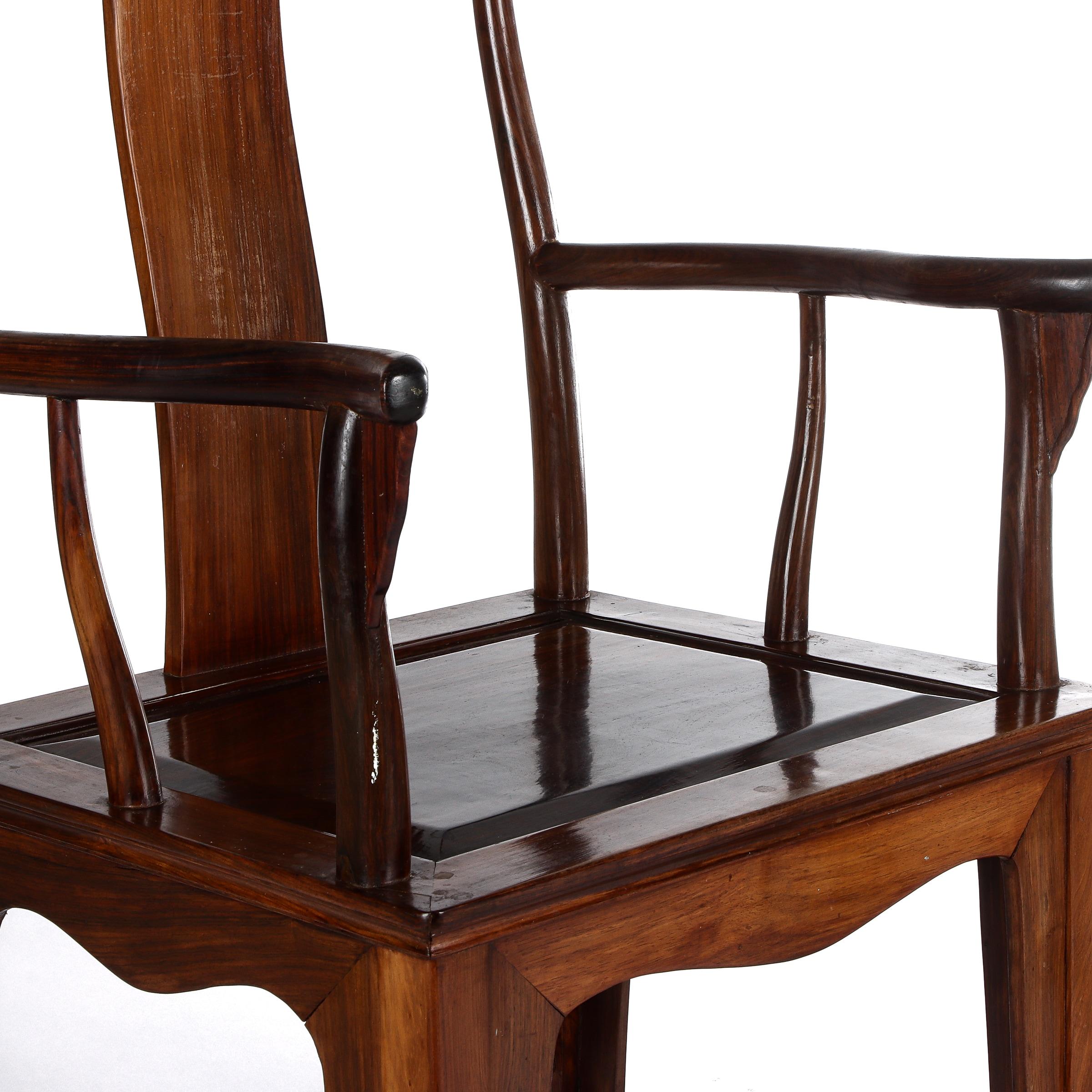 Set of Two Chinese Huanghuali Side Chairs For Sale 3