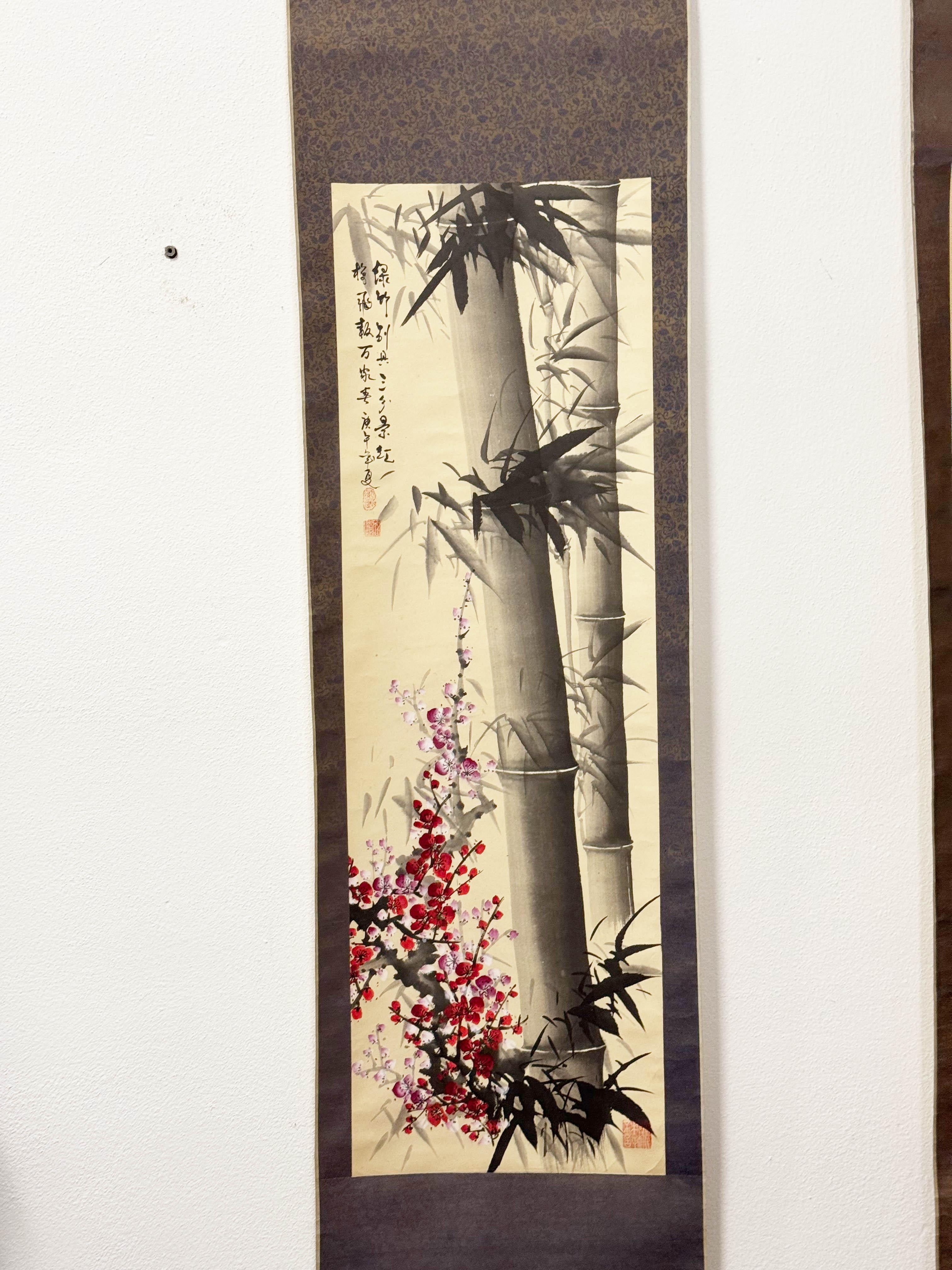 Satz von zwei chinesischen Schriftrollen Malerei im Angebot 5