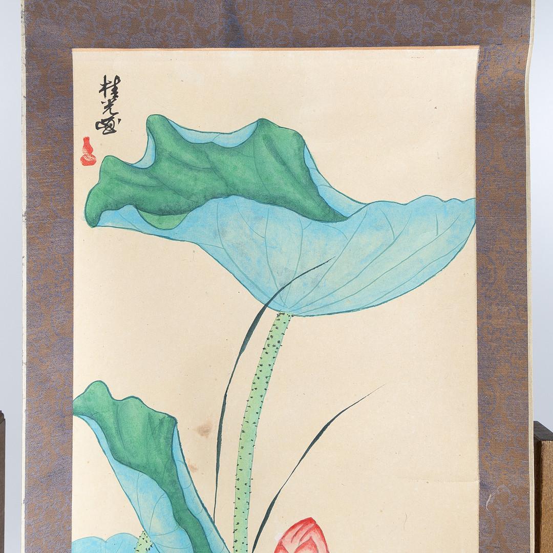 Satz von zwei chinesischen Schriftrollen Malerei (Qing-Dynastie) im Angebot