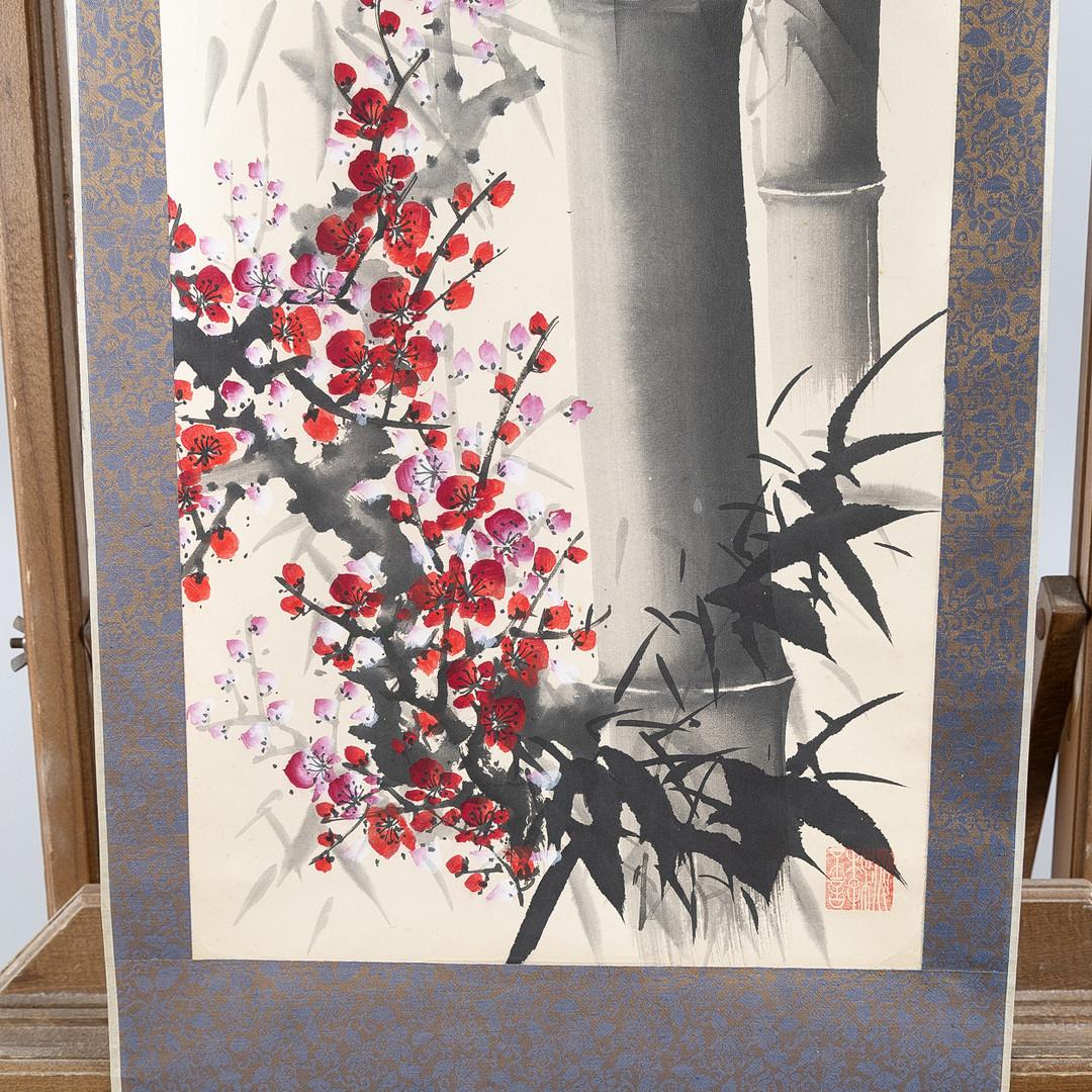 Satz von zwei chinesischen Schriftrollen Malerei (Chinesisch) im Angebot