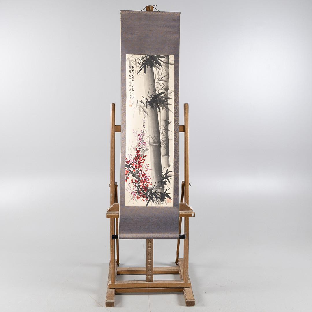 Satz von zwei chinesischen Schriftrollen Malerei (20. Jahrhundert) im Angebot