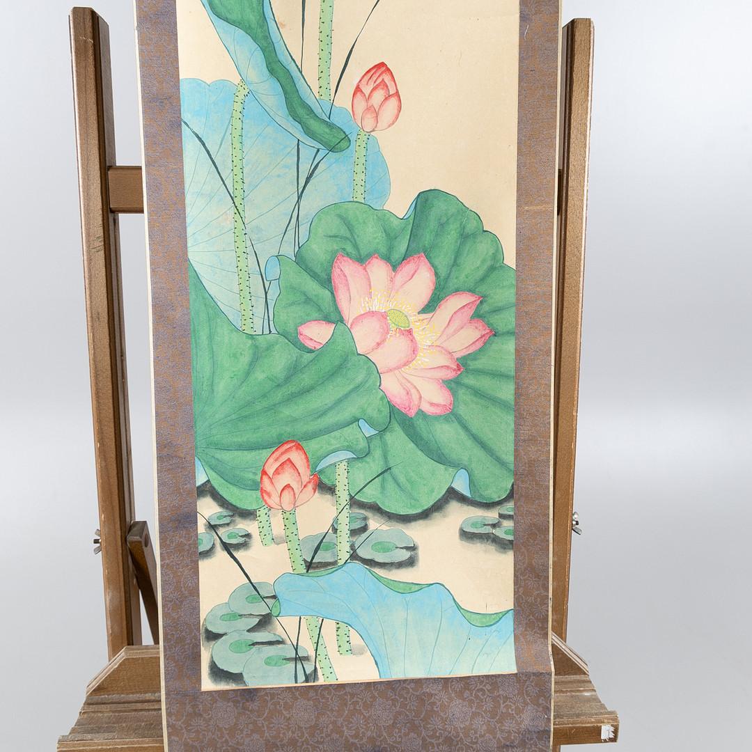 Satz von zwei chinesischen Schriftrollen Malerei (Papier) im Angebot