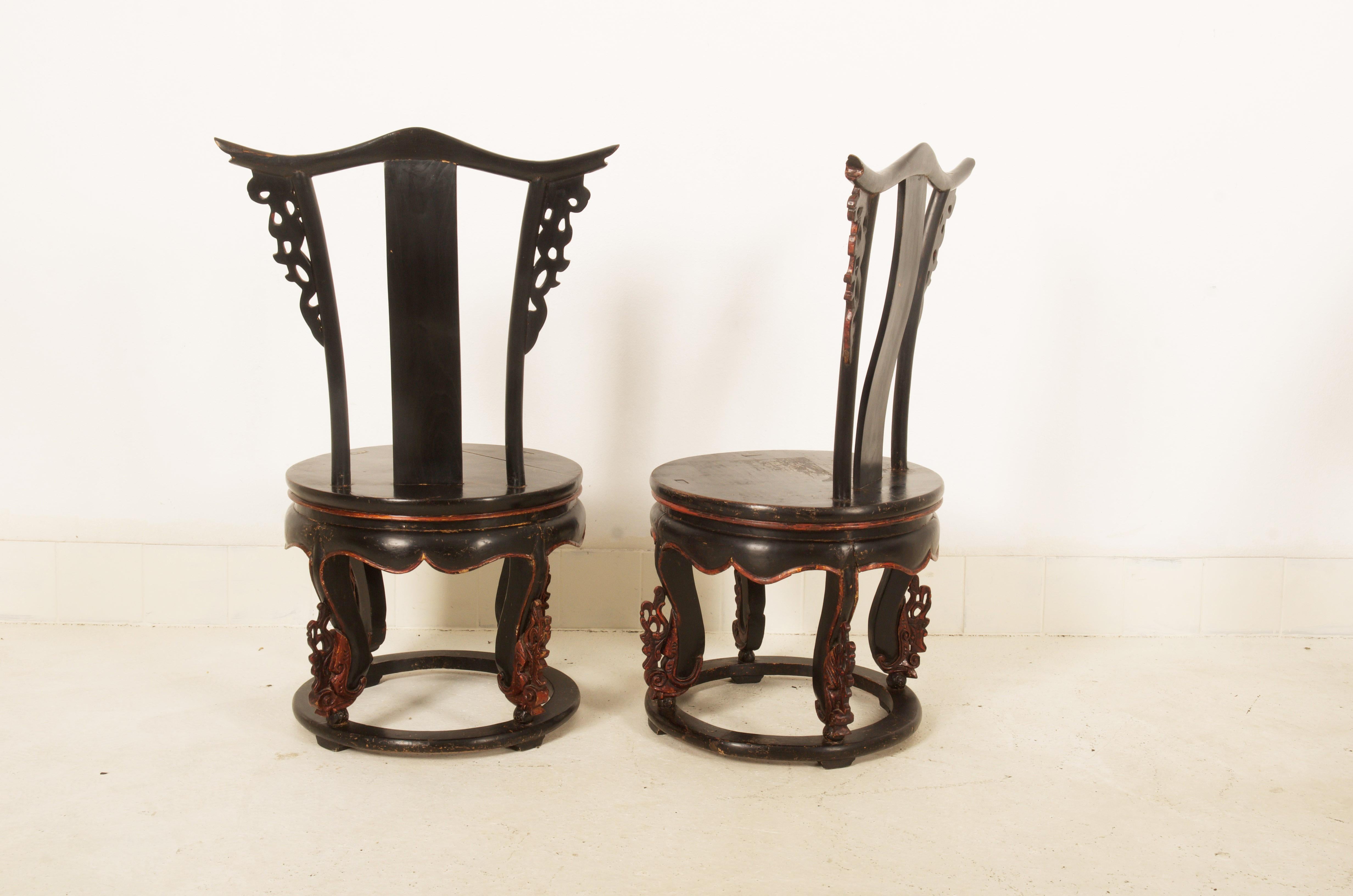 Set of Two Chinese Side Chairs  For Sale 6
