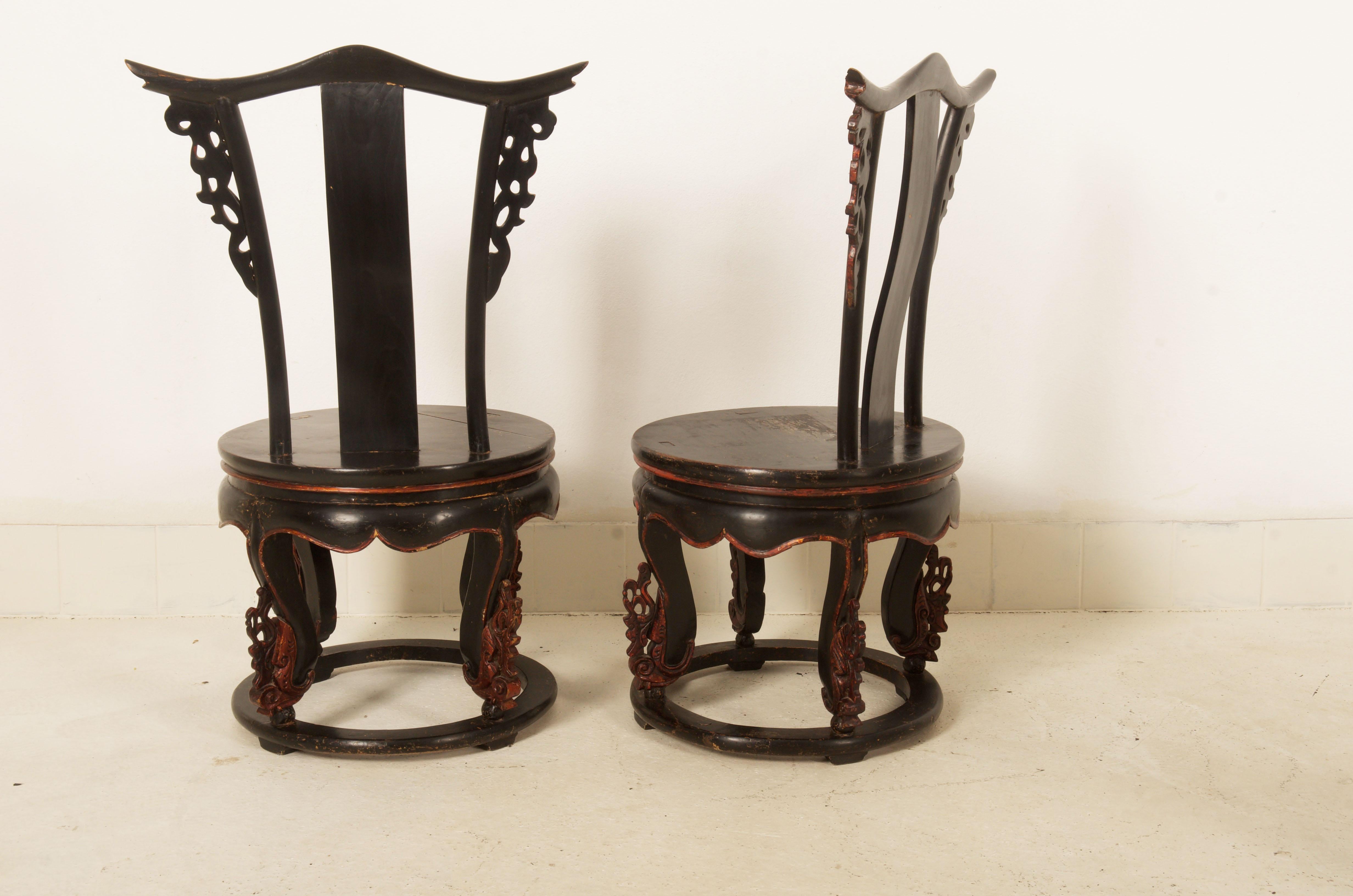 Set of Two Chinese Side Chairs  For Sale 7