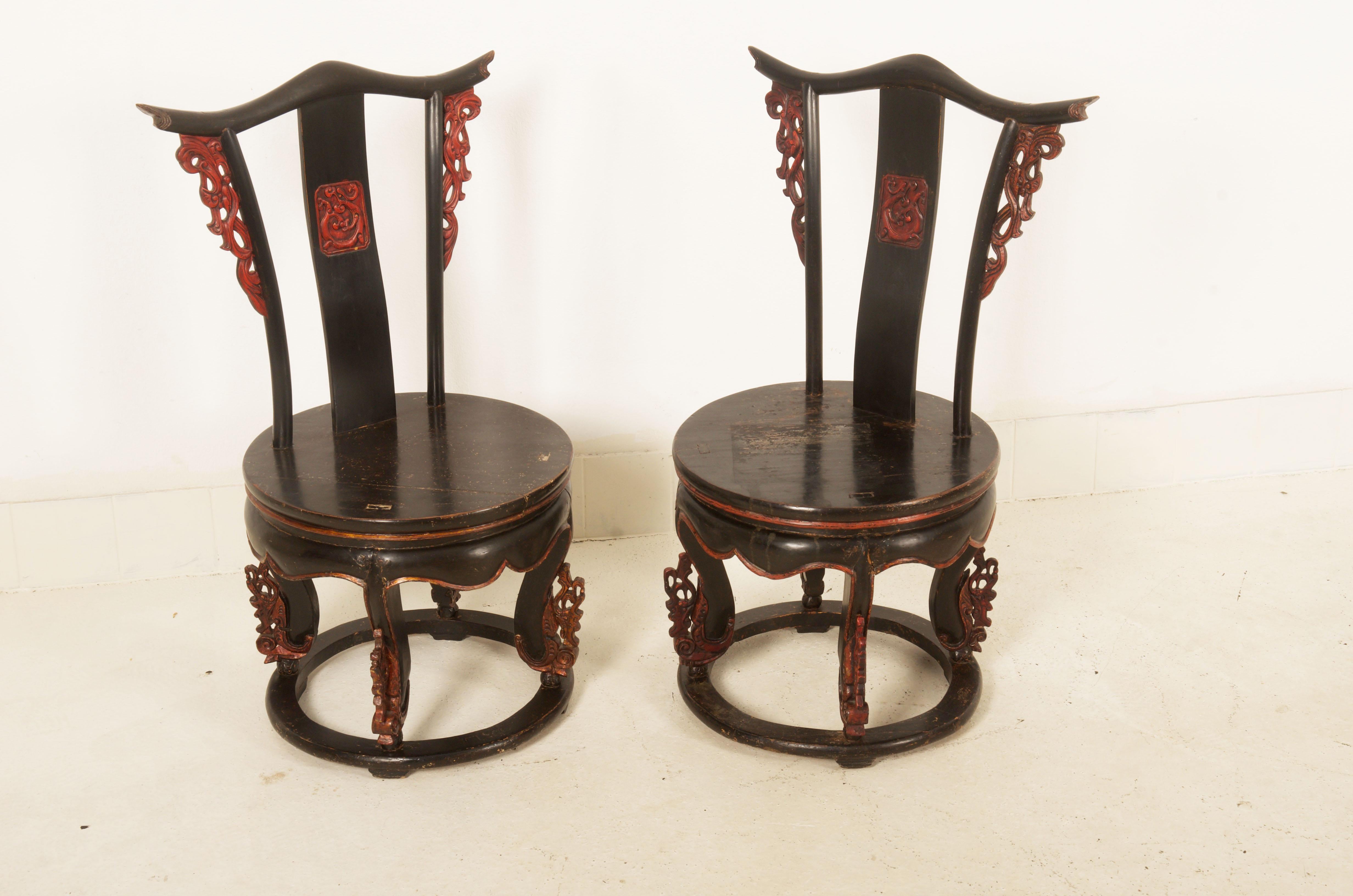 Set of Two Chinese Side Chairs  For Sale 8