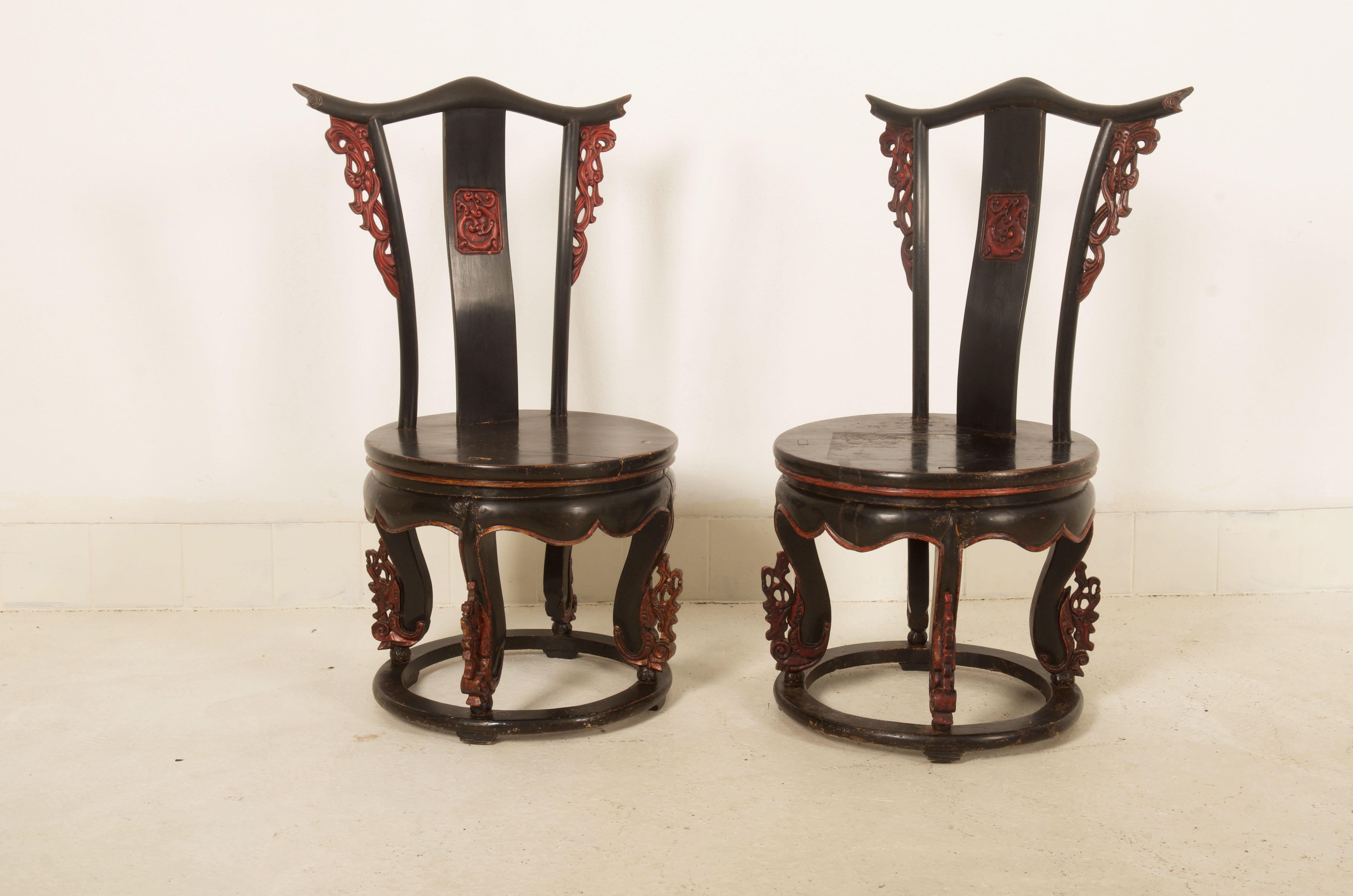Set of Two Chinese Side Chairs  For Sale 9
