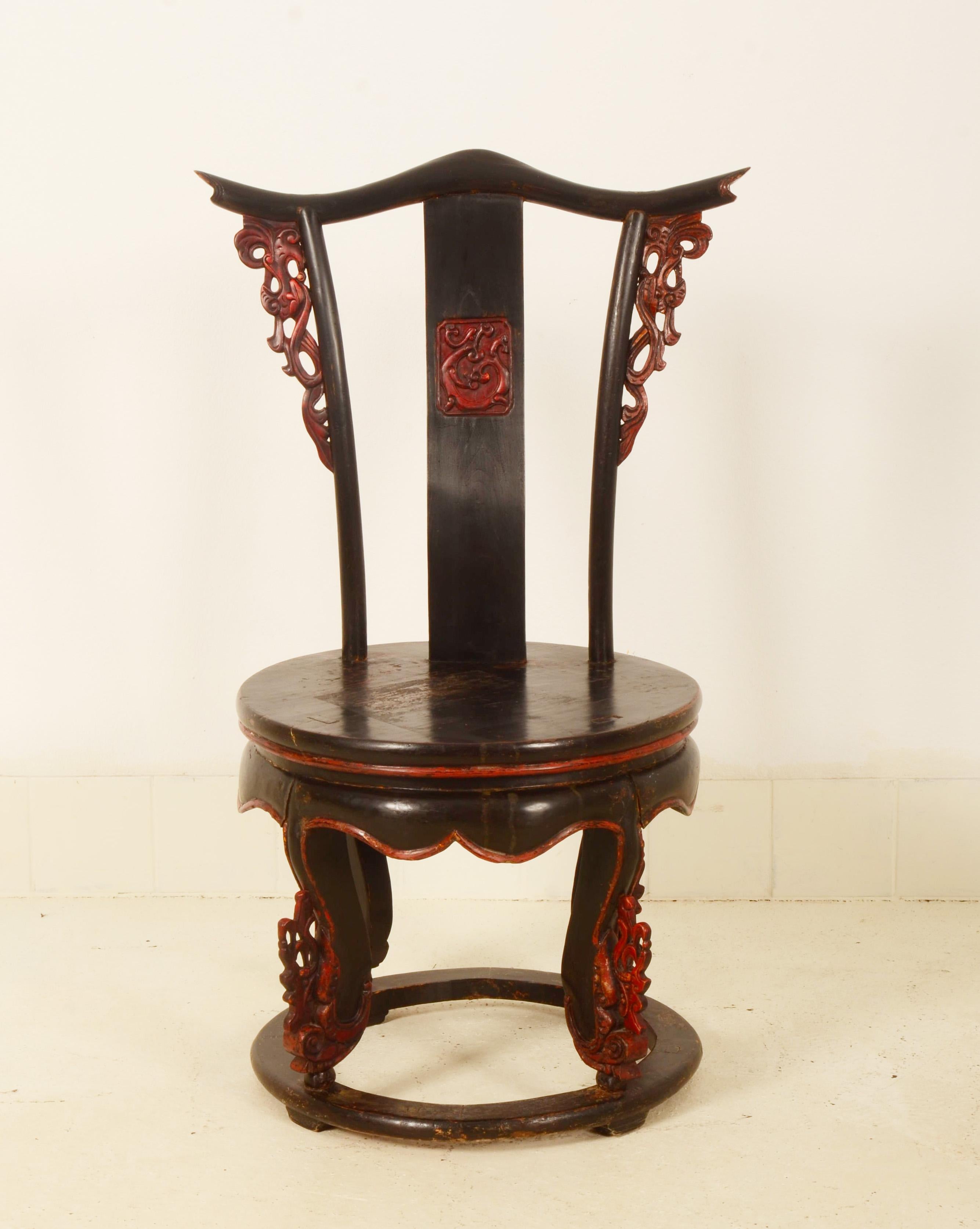 19th Century Set of Two Chinese Side Chairs  For Sale