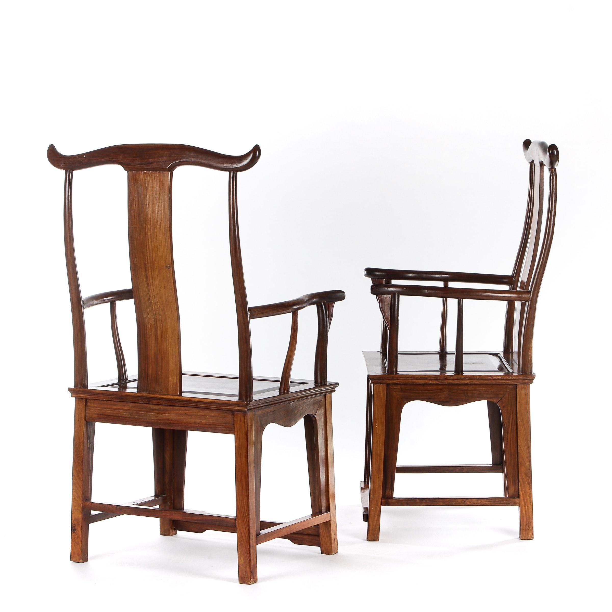 Early 20th Century Set of Two Chinese Side Chairs For Sale