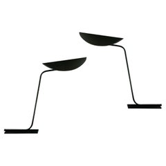 Zweier-Set Christophe Pillet Tischleuchten 'Plume' Anodische Bronze Schwarz by Oluce