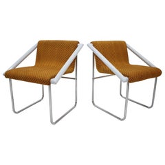 Set of Two Chrome Lounge Chairs, 1960s