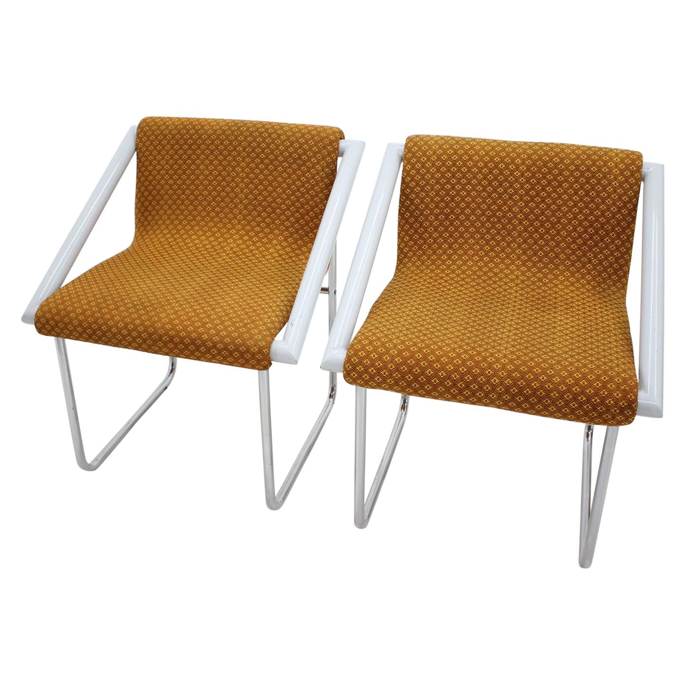 Set of Two Chrome Lounge Chairs, 1960s