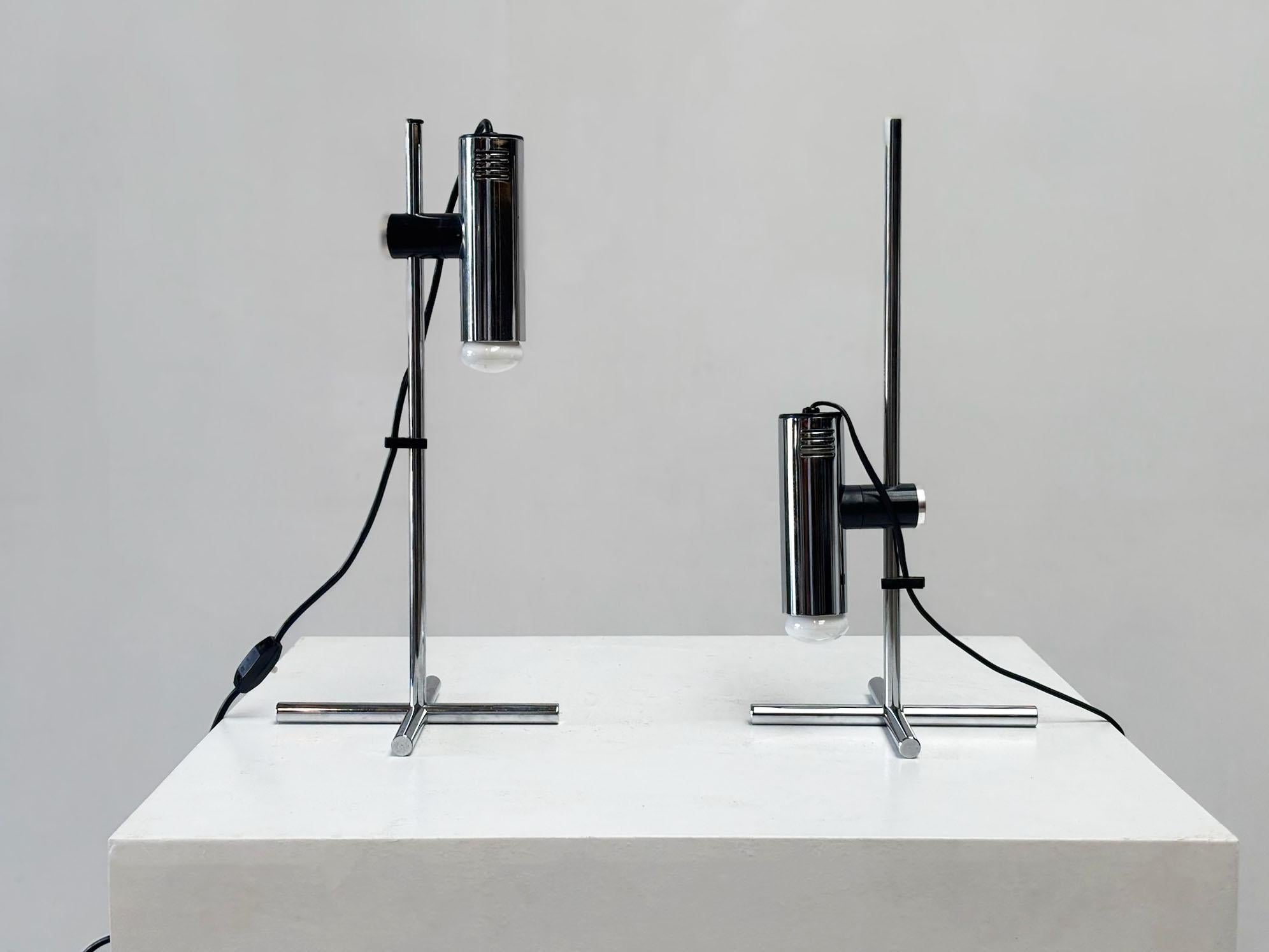 Set of two chrome table lamps by Targetti 4