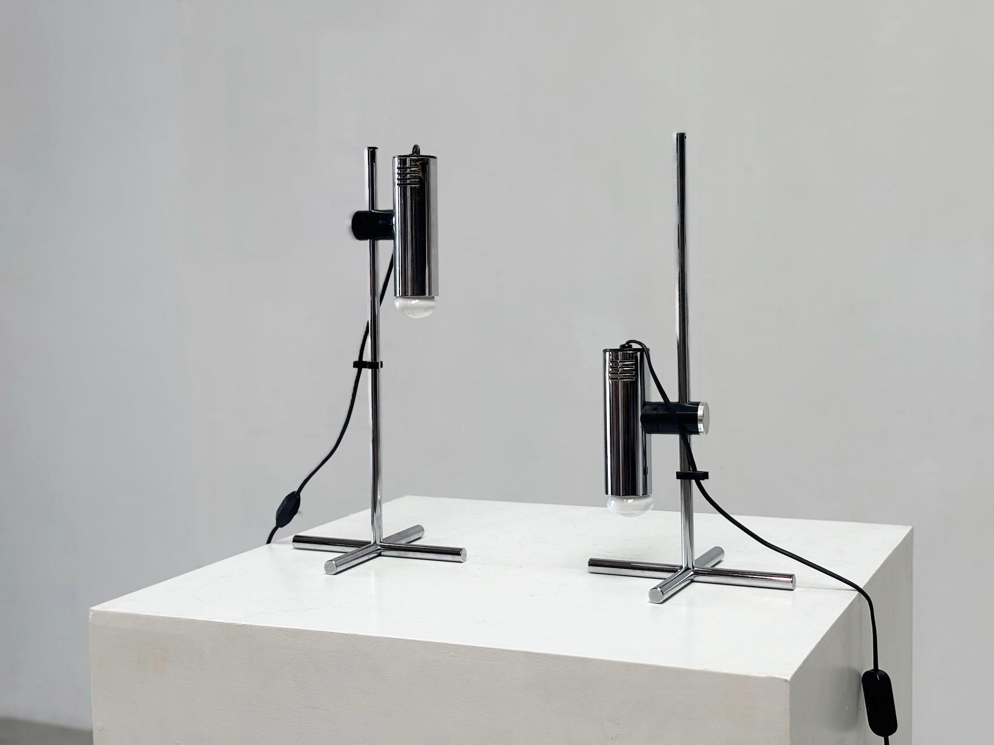 Set of two chrome table lamps by Targetti 5