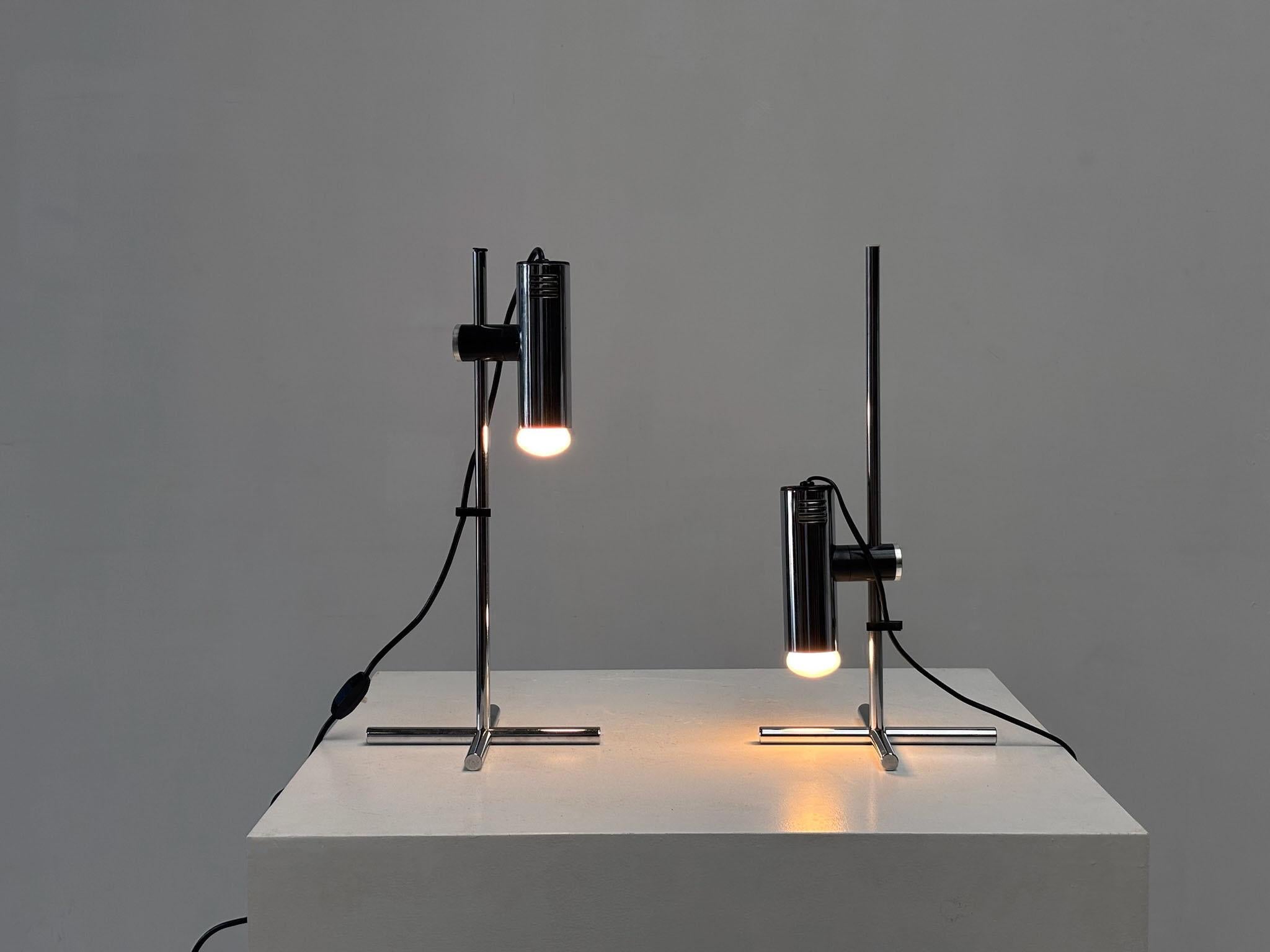Set of two chrome table lamps by Targetti 2