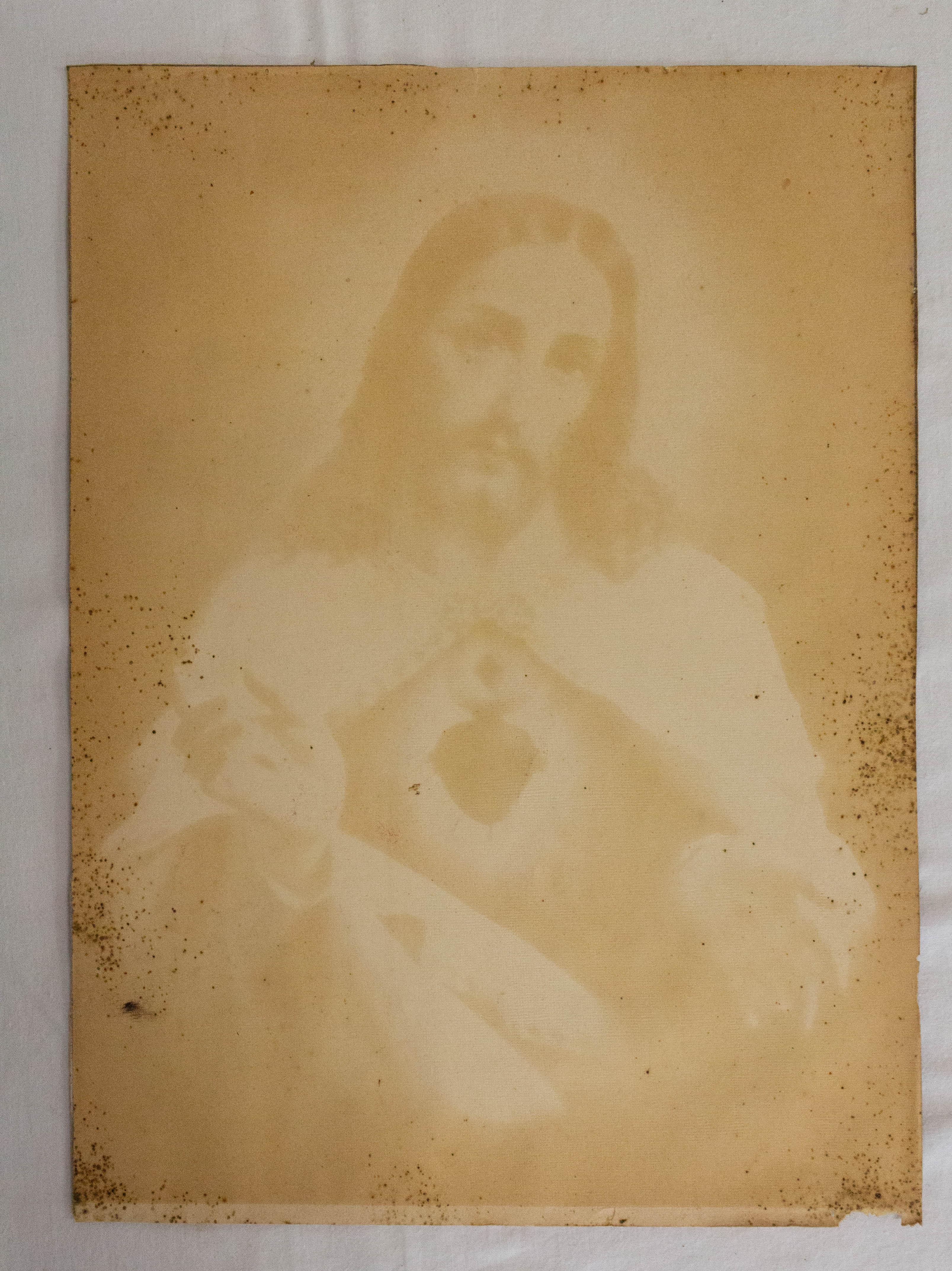 French Set of Two Chromo-Lithographs Sacred Heart Jesus Immaculate Heart Mary, 1880