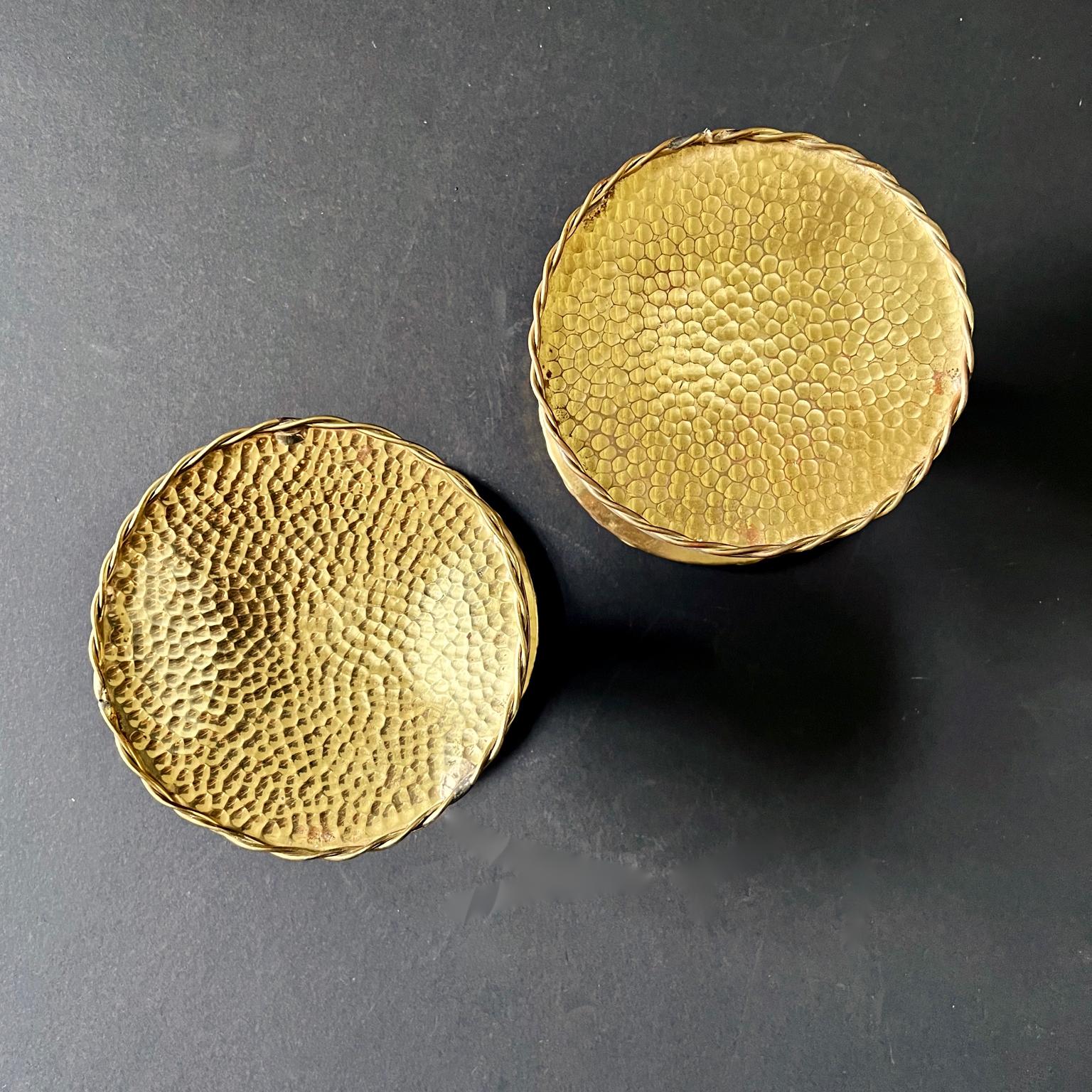 Mid-Century Modern Set of Two Circular Push-Pull Door Handles in Brass, Mid-20th Century, France For Sale