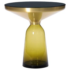 Set of Two ClassiCon Bell Tables in Brass & Yellow by Sebastian Herkner IN STOCK
