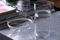 Set of Two Clear Blown Glass Incalmo Vases by Barbini Murano, 1970s