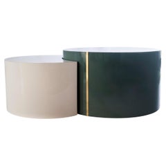 Lot de deux tables basses, stratifié brillant, formes lunaires, Handcraft - Taille M