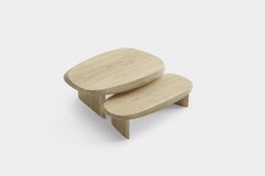 2er-Set Duna Couchtische aus massivem Pappelholz, Couchtisch von Joel Escalona