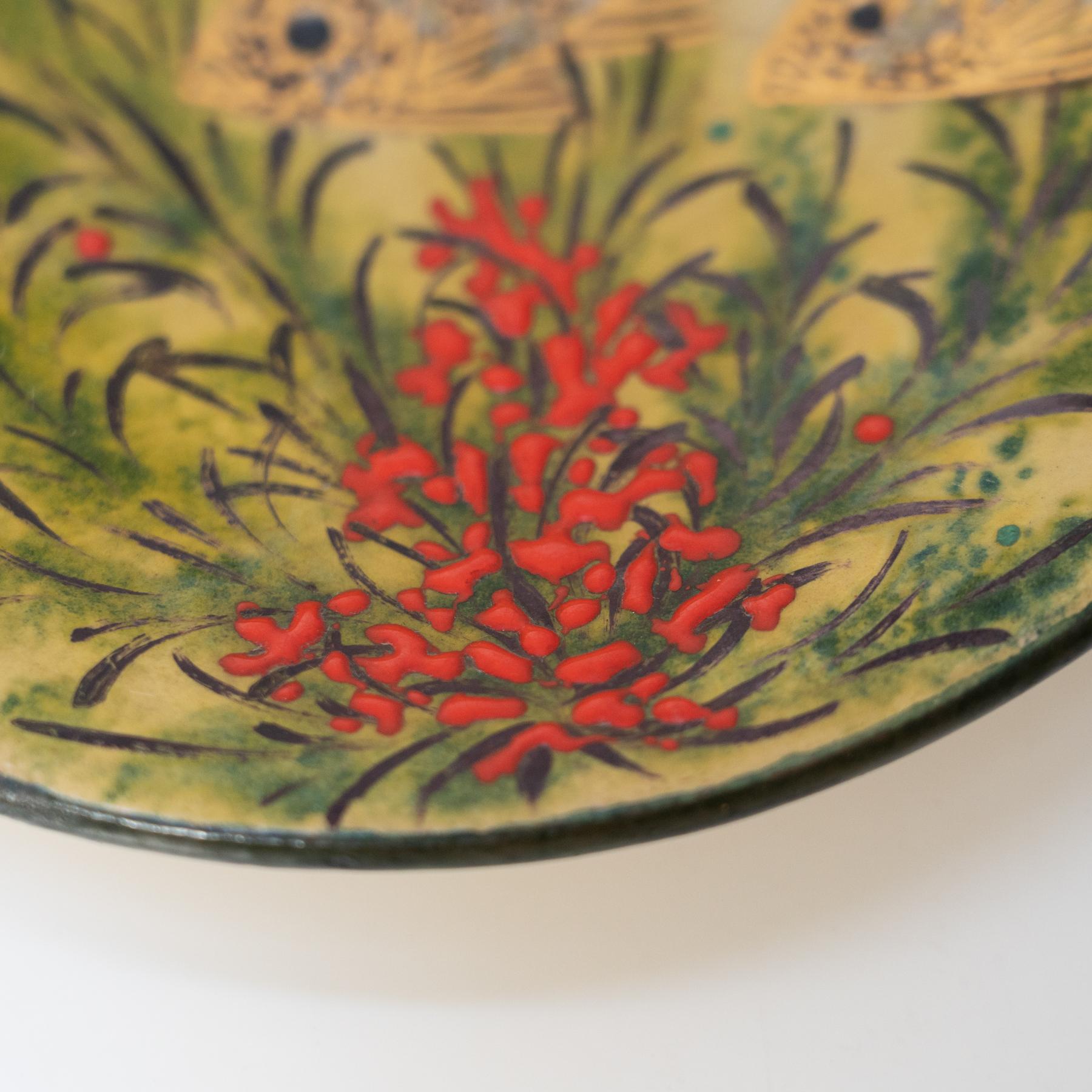 Juego de dos platos de cerámica floral en color de Díaz Costa, hacia 1960 en venta 7