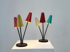 Set of two colorful table lamps